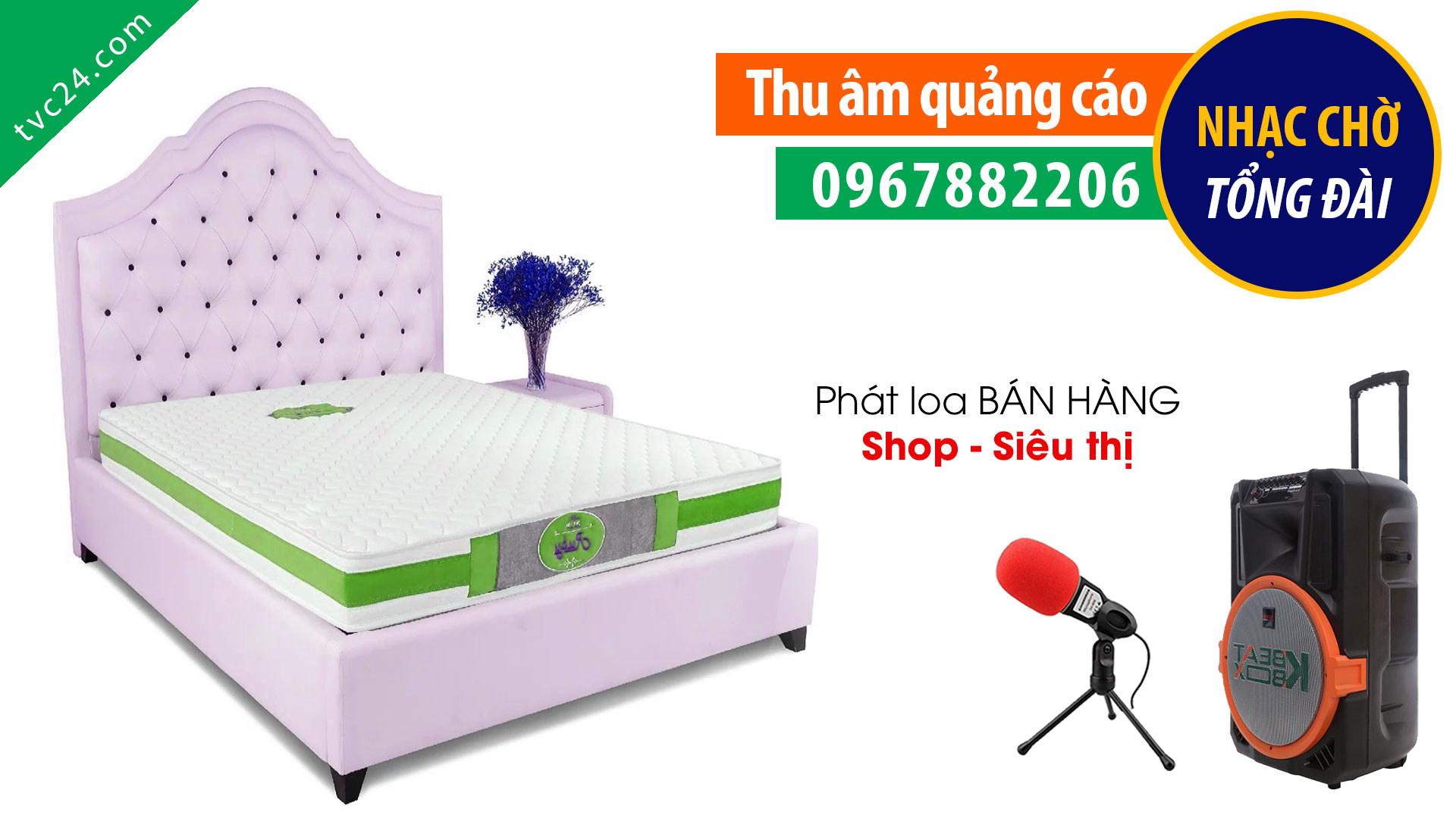 Thu âm quảng cáo tổng kho nệm Cao Su giá tốt