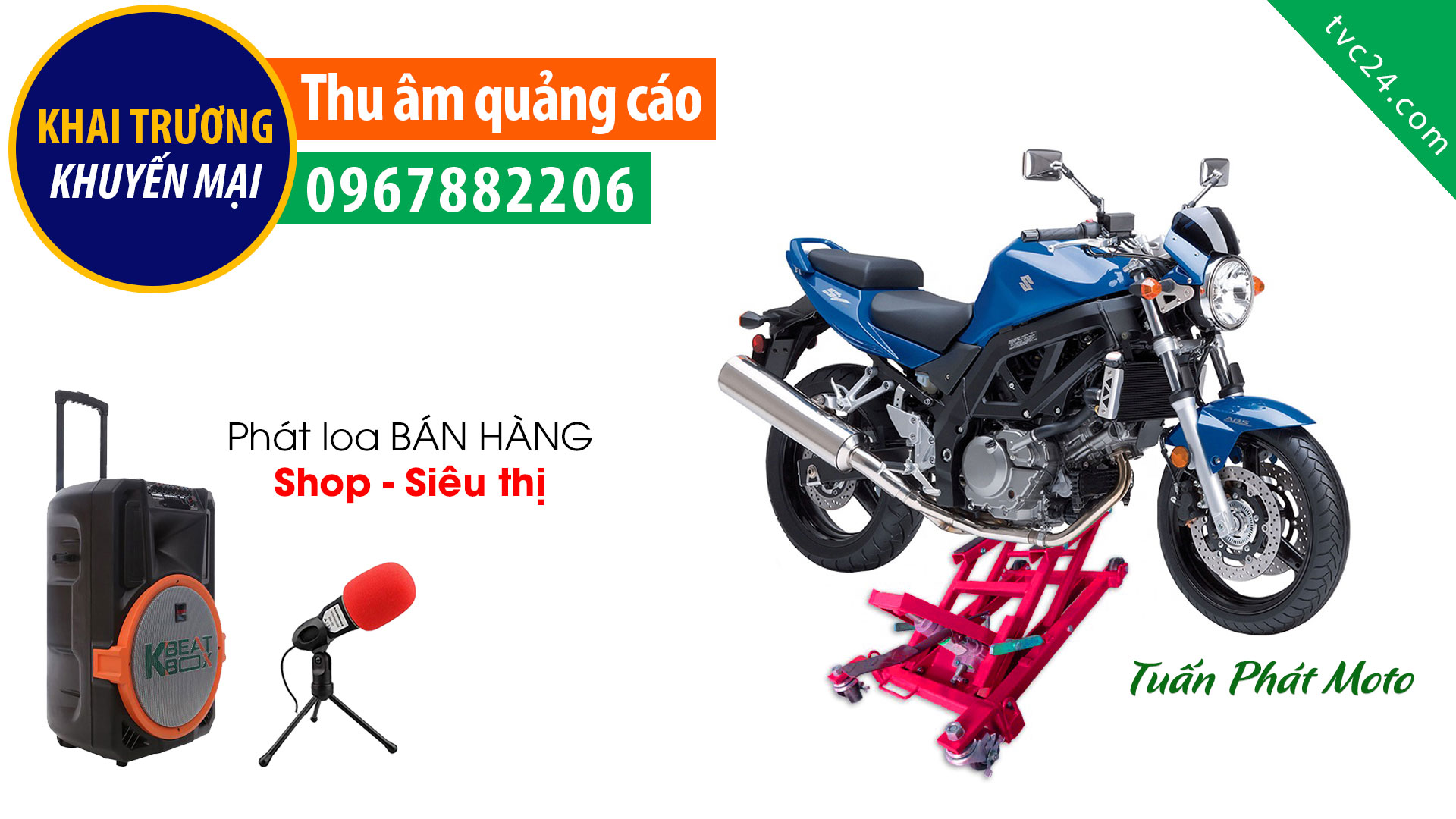 Thu âm quảng cáo trung tâm sửa chữa bảo dưỡng xe máy Tuấn Phát Moto