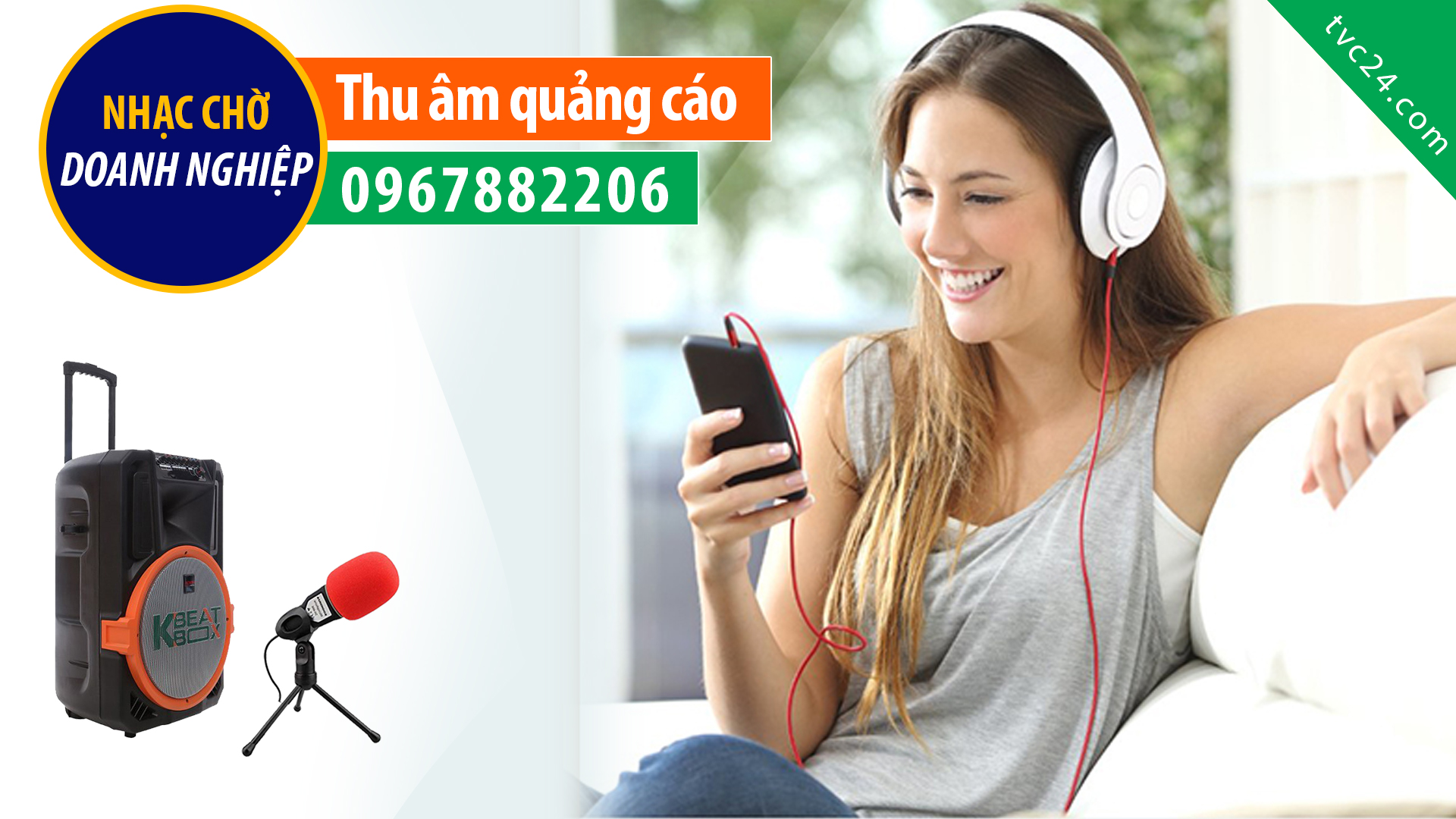 Thu âm quảng cáo cửa hàng Hải Sản Xanh giọng đọc phát loa khuyến mại