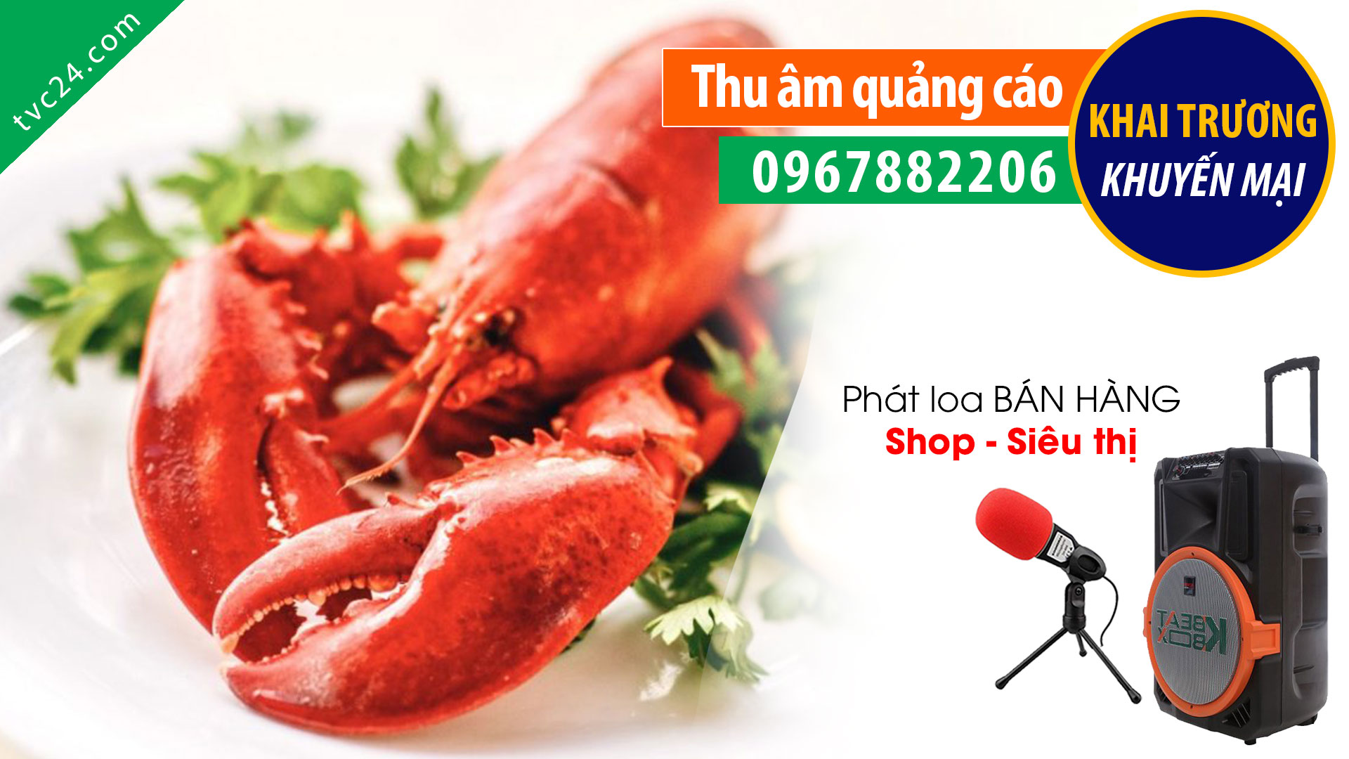 Thu âm khai trương Hải Sản tươi sống A4 Hàm nghi MC nữ TVC24