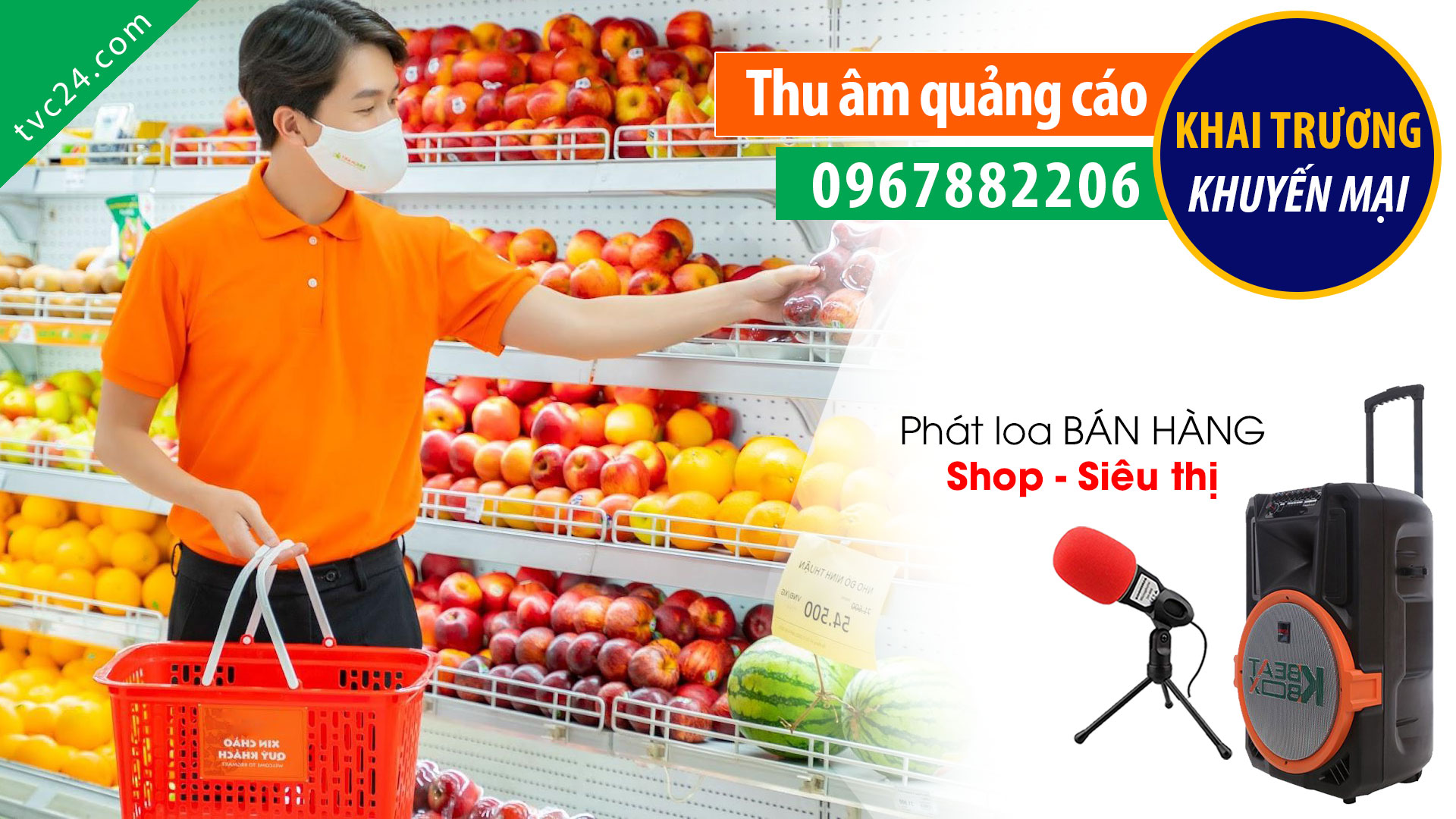 Thu âm quảng cáo siêu thị Spacez MC nữ phòng thu TVC24