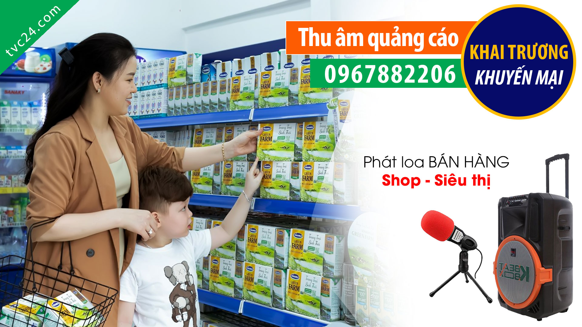 Thu âm quảng cáo siêu thị sữa Mun kids MC nữ TVC24