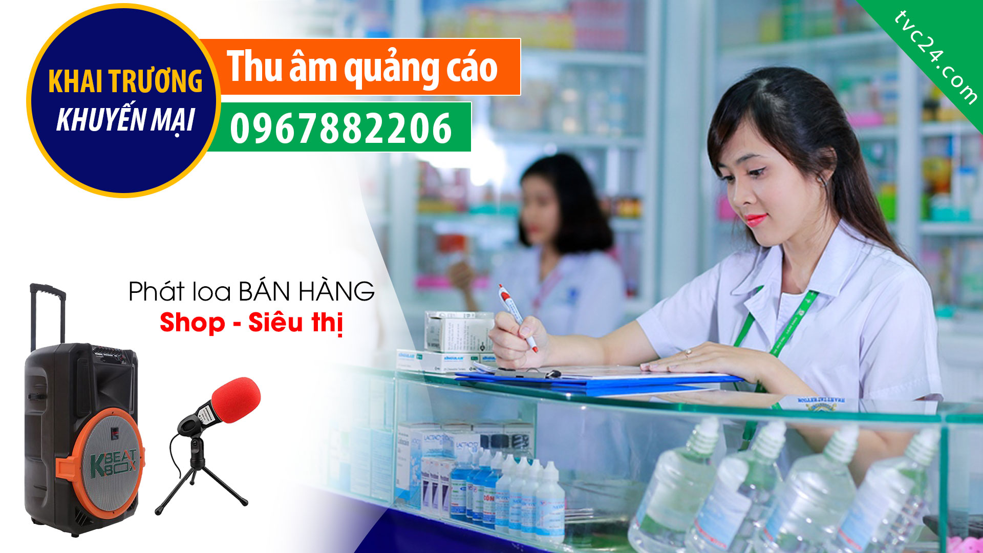 Thu âm khai trương quầy thuốc Long Nhi MC