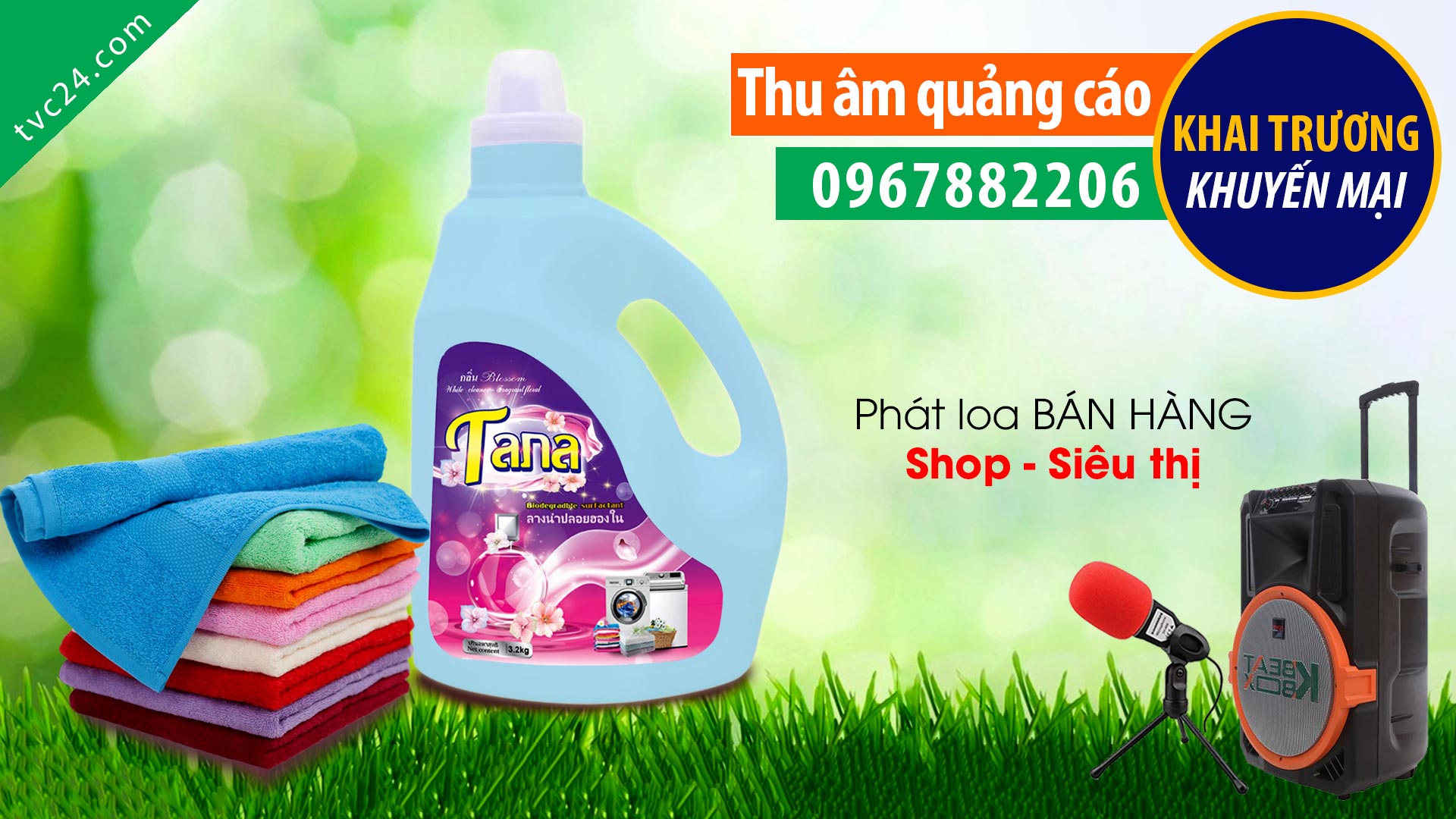 Thu âm quảng cáo bán nước giặt Tana