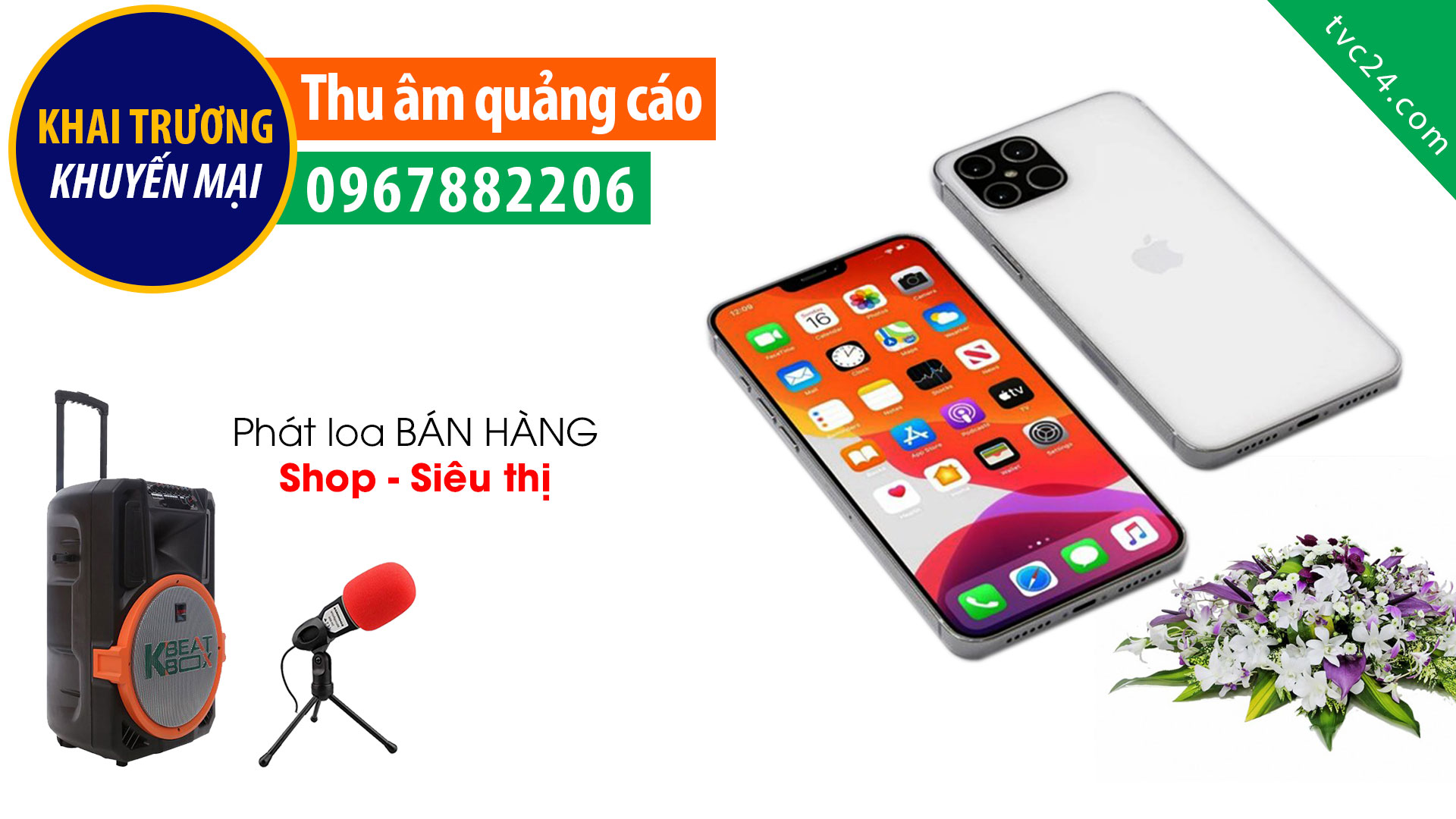 Thu âm khai trương cửa hàng điện thoại Lê Quý mobile