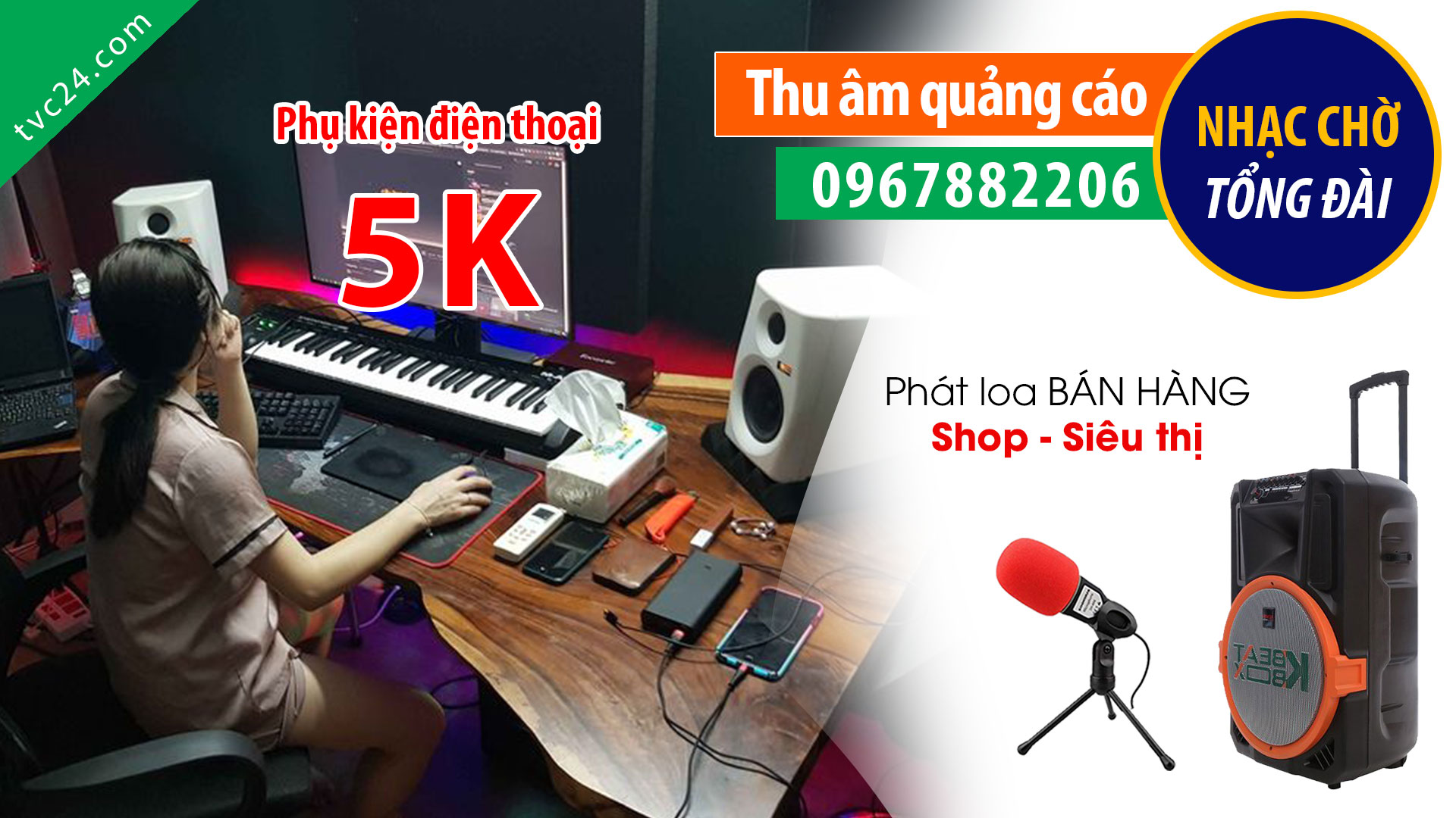 Thu âm quảng cáo phụ kiện điện thoại giá 5K