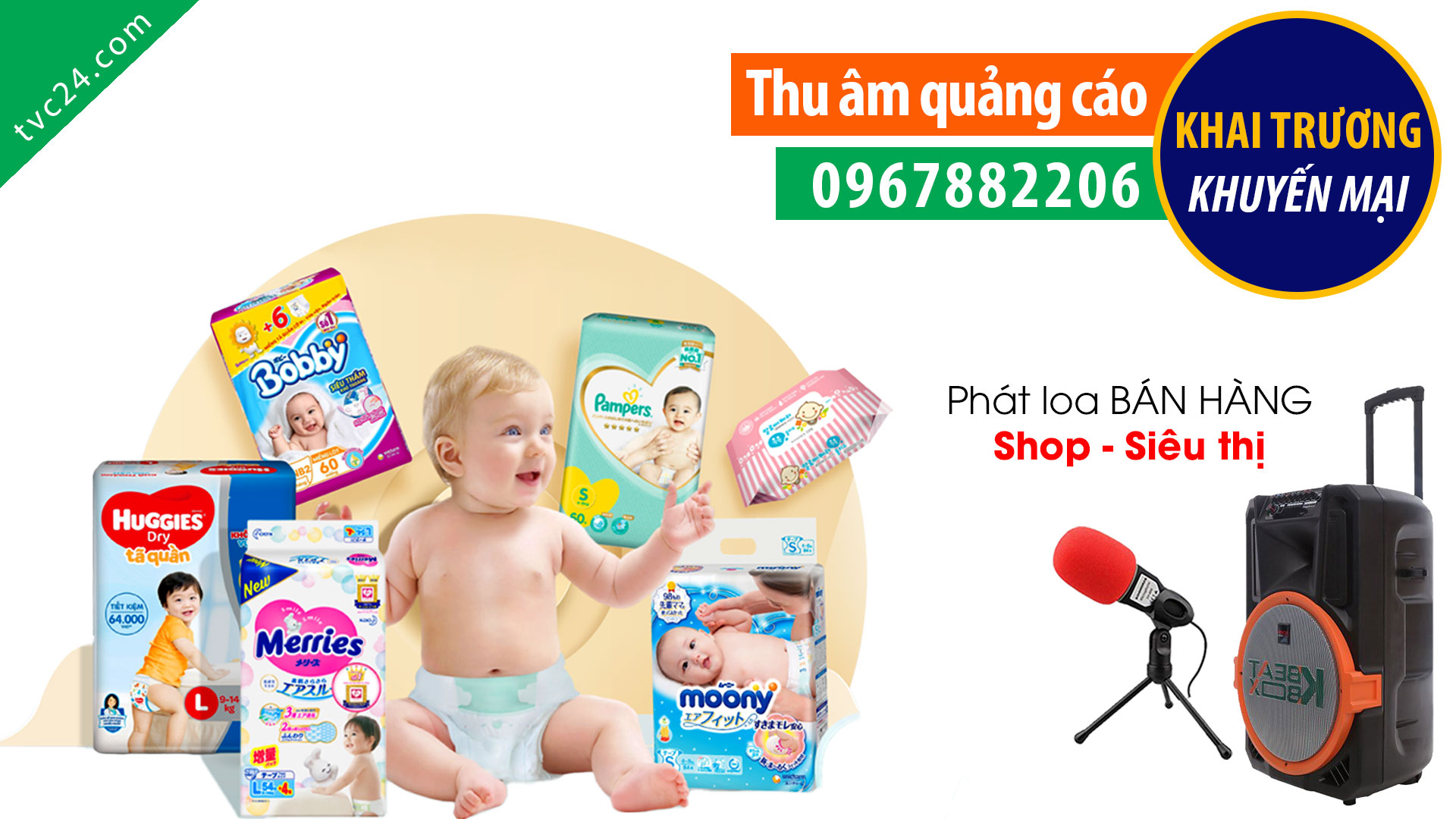 Thu âm quảng cáo Shop Huyền Thương MC nữ đọc khai trương
