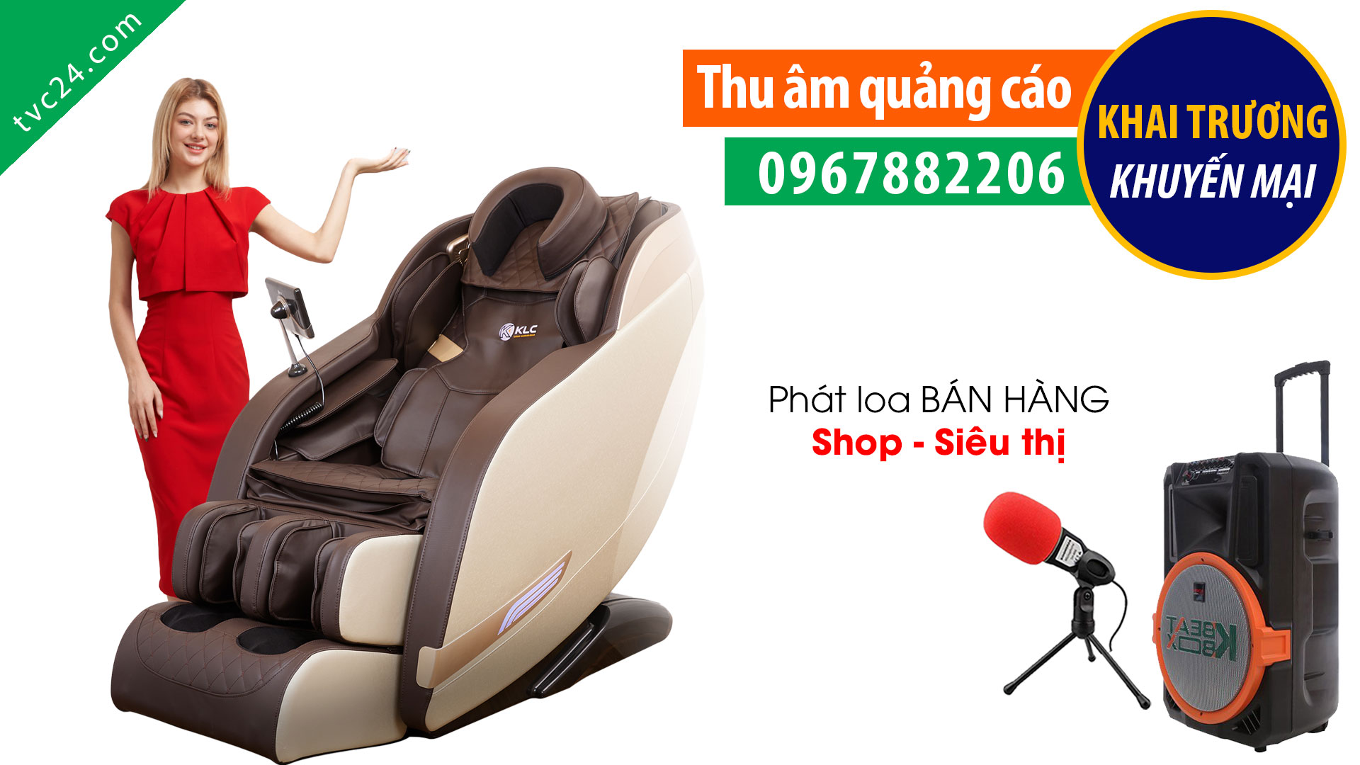 Thu âm quảng cáo ghế massage Nhật Bản Cẩm Phả