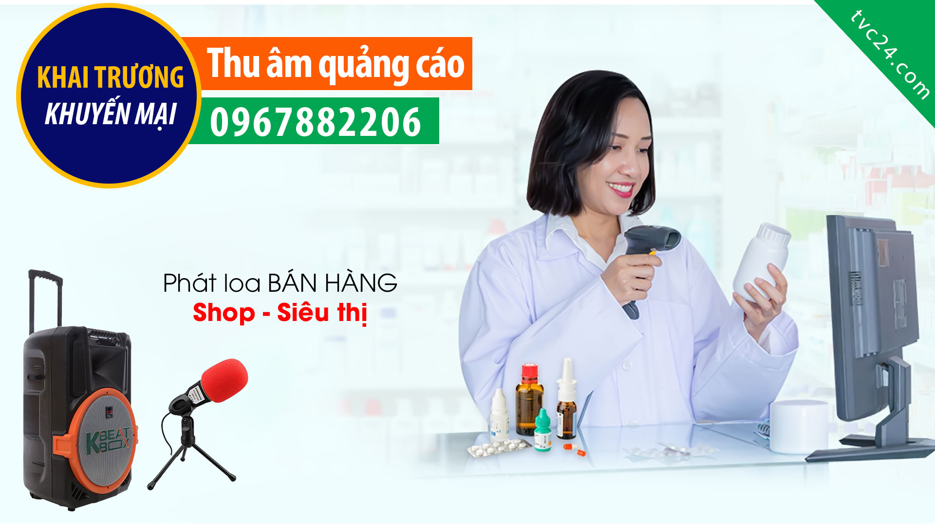 Thu âm quảng cáo khai trương Hệ thống nhà thuốc