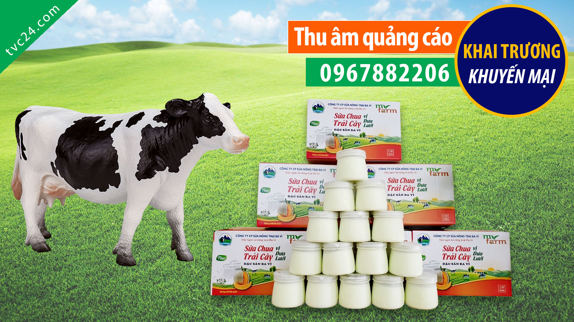 Thu âm quảng cáo sữa Ba Vì Myfarm MC đọc bán hàng