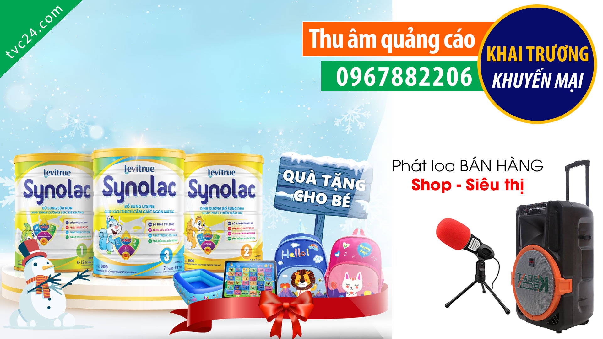 Thu âm quảng cáo thế giới sữa bỉm Khôi Phúc