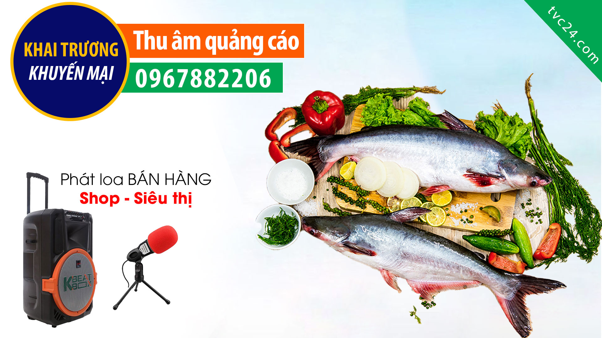 Thu âm quang cáo Hải sản Nam Định TVC24 đọc khuyến mại