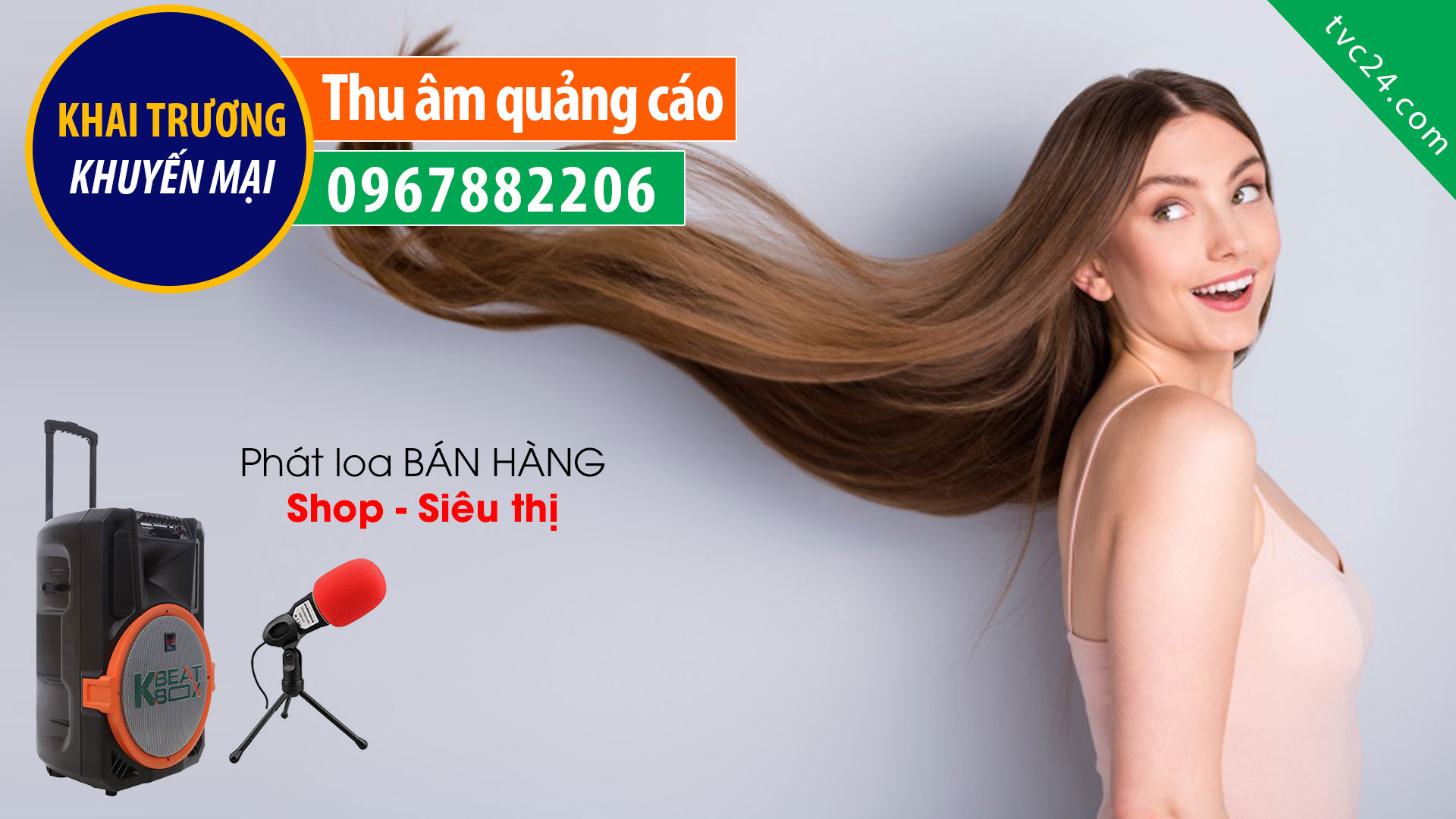 Thu âm quảng cáo khai trương Salon Thuận Nguyễn MC nữ