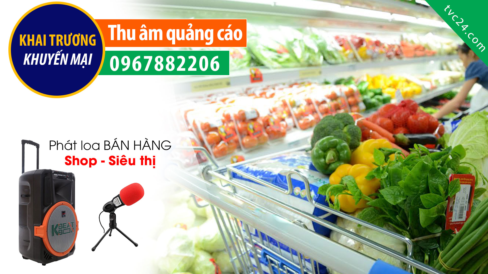 Thu âm quảng cáo khai trương siêu thị Anh Em Mart