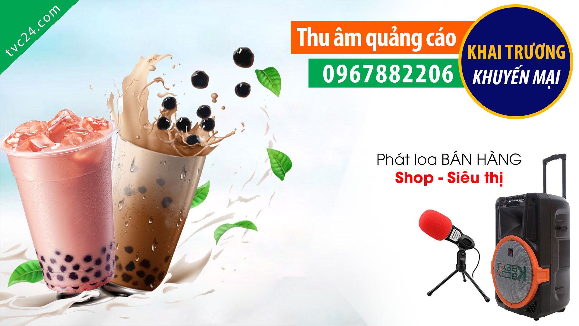 Thu âm quảng cáo quán trà sữa Tosuki Nga Sơn MC nữ đọc Khai trương