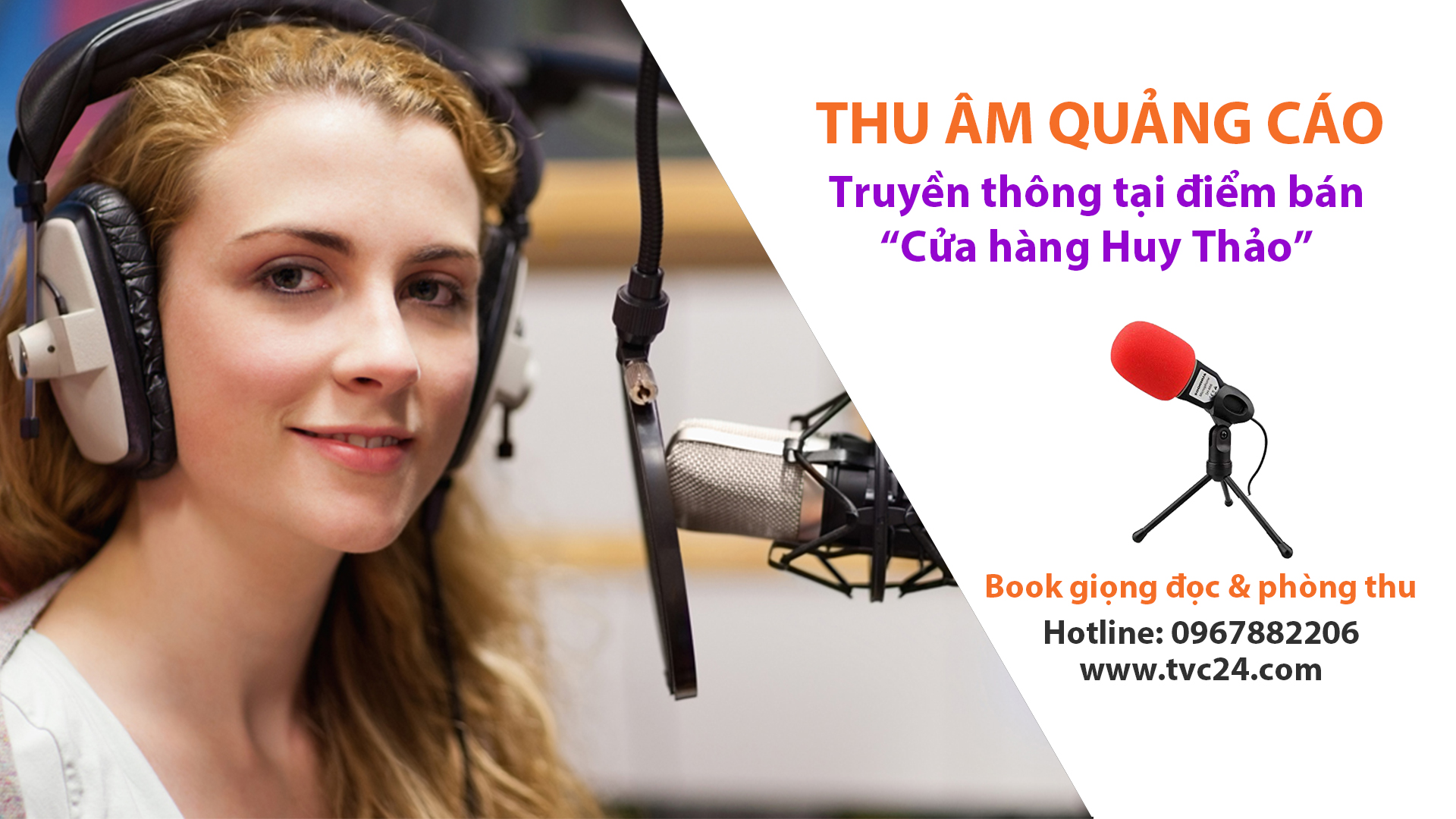 Thu âm, ghi âm quảng cáo khuyến mại cửa hàng Huy Thảo - Ghi âm book phòng thu 0967882206