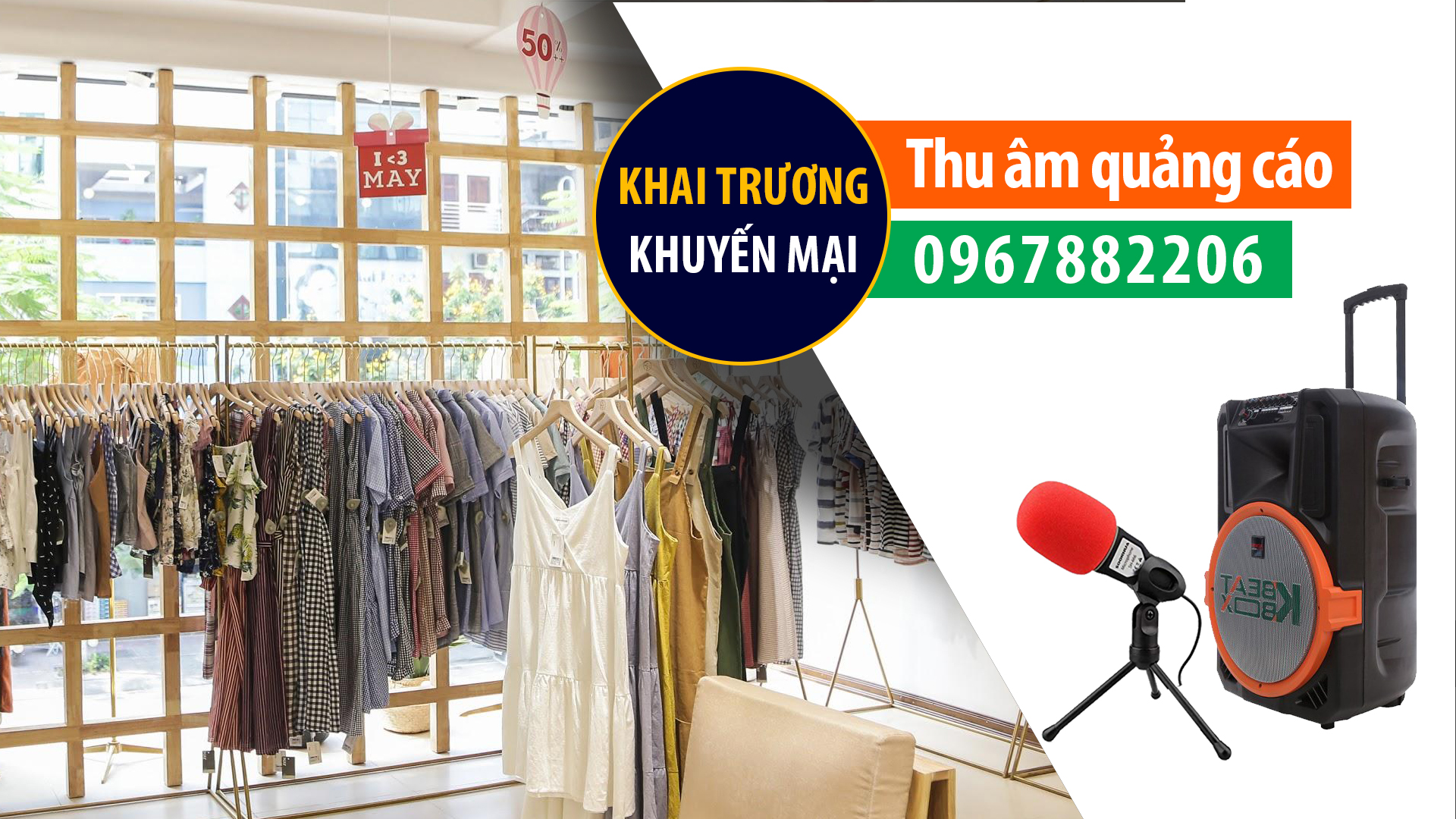 Ghi âm quảng cáo khai trương khuyến mại xả hàng shop MÂY 200 Nguyễn Trãi - Giọng MC nữ miền Bắc