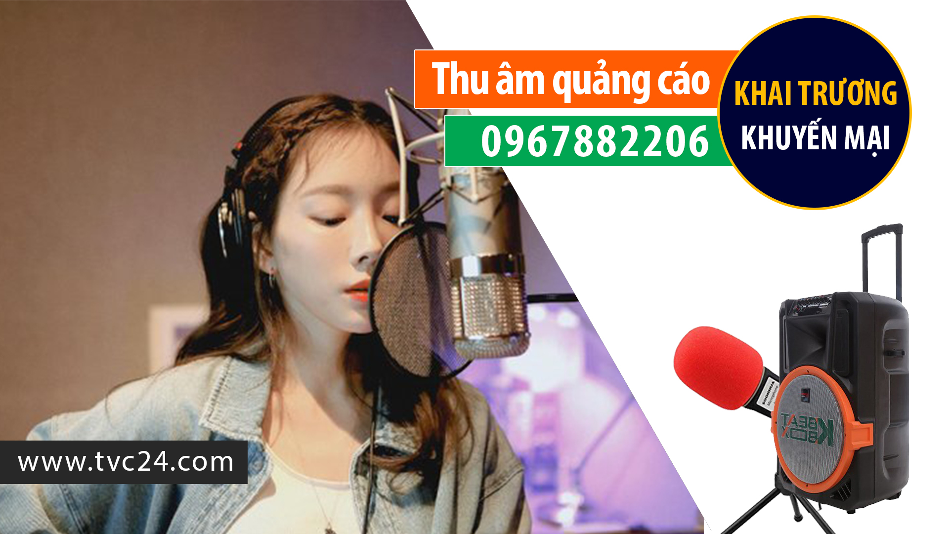 Thu âm quảng cáo ghi âm khai trương khuyến mại siêu thị Local Mart