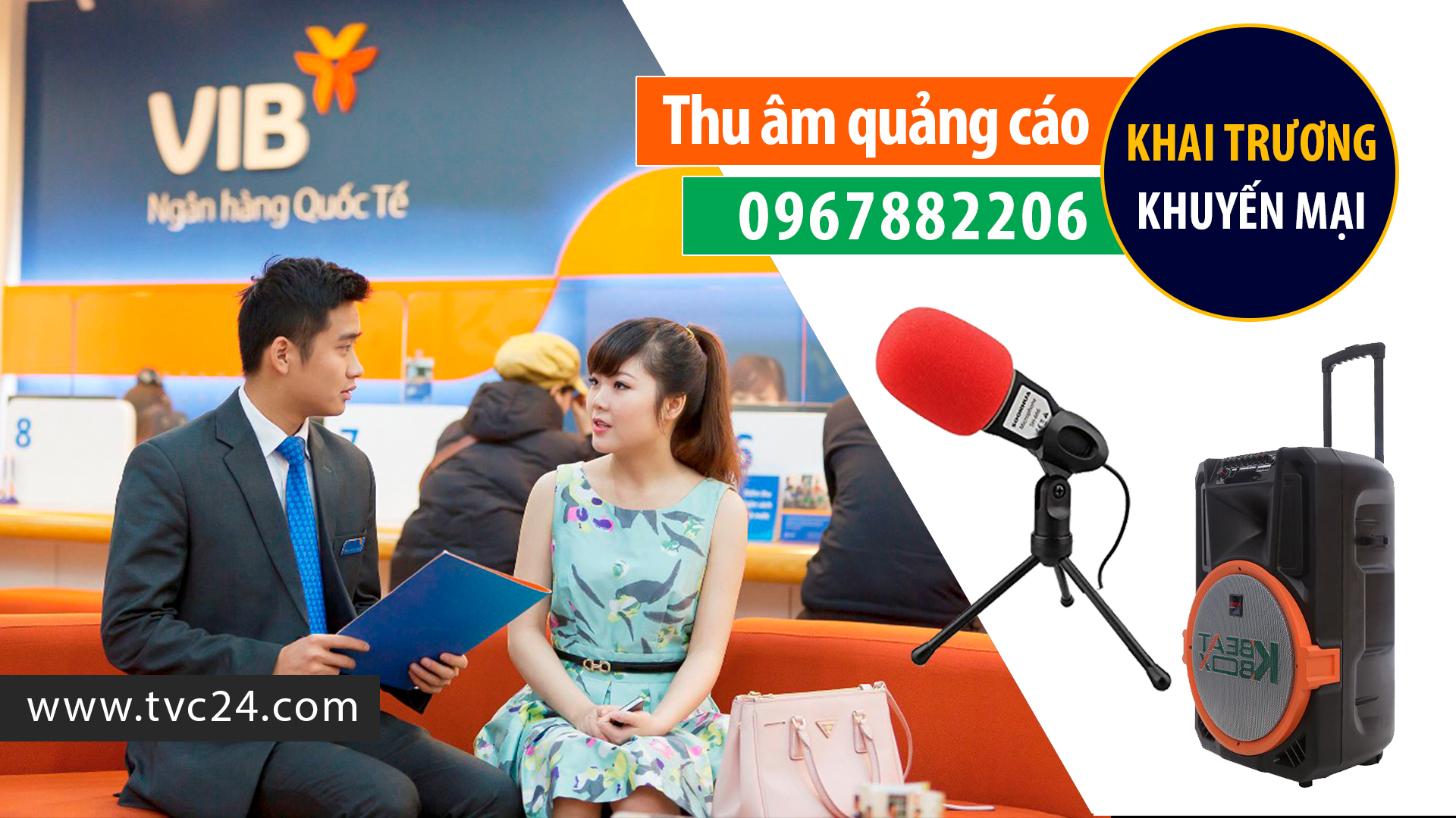 Thu âm quảng cáo ghi âm khuyến mại lãi suất ngày vàng ngân hàng VIB Cầu giấy giọng MC nam miền Bắc