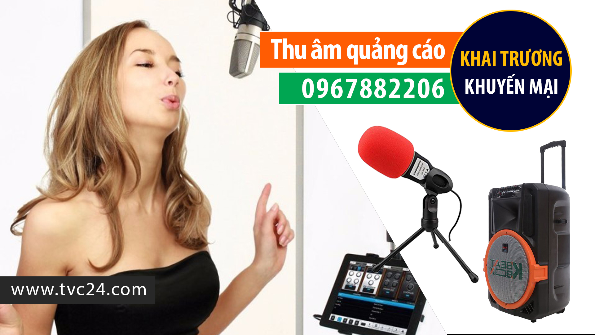 Ghi âm khuyến mại xả hàng đồng giá chỉ 39k phòng thu âm quảng cáo TVC24