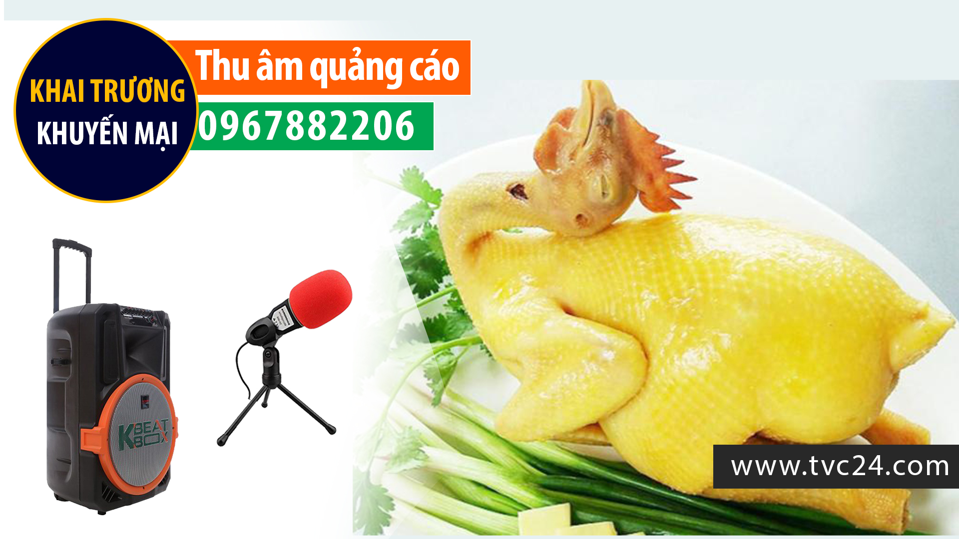 Thu âm quảng cáo nhà hàng Vua Gà tươi - giọng MC nữ miền Bắc