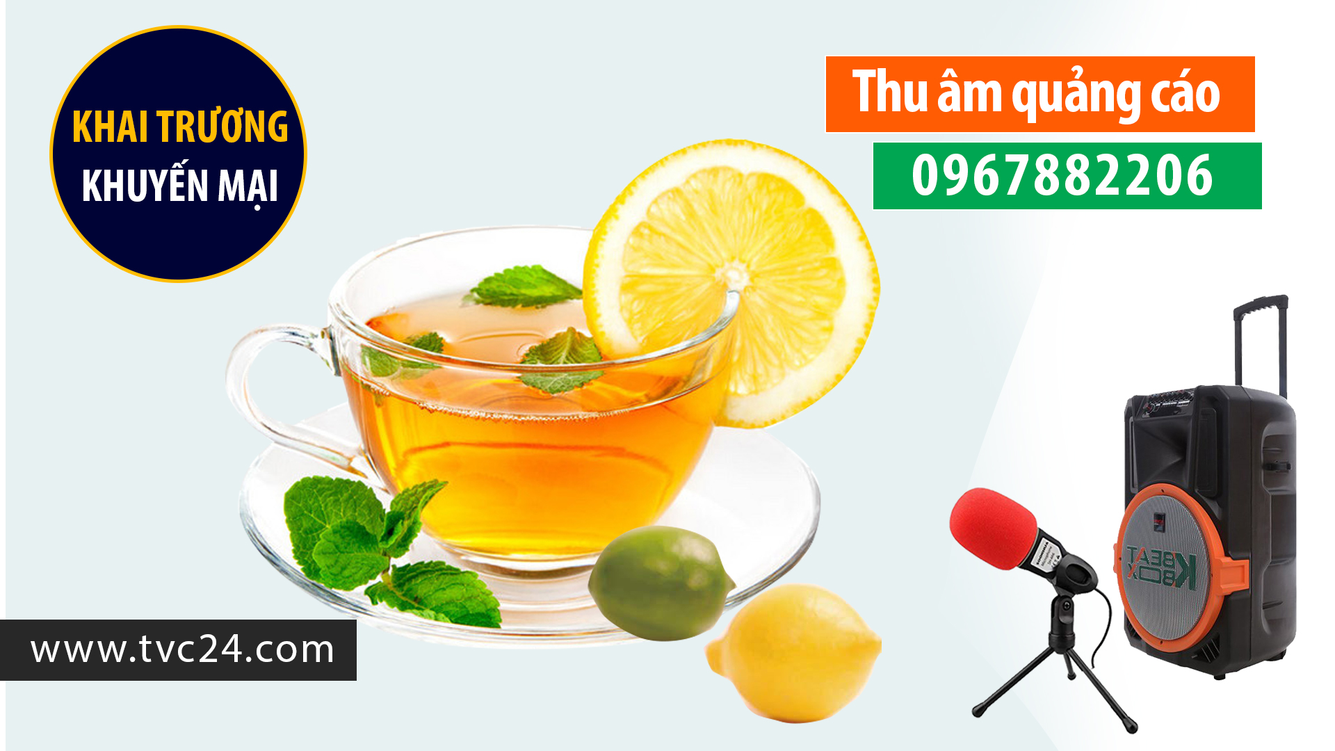 Ghi âm quảng cáo khai trương Limee Tea