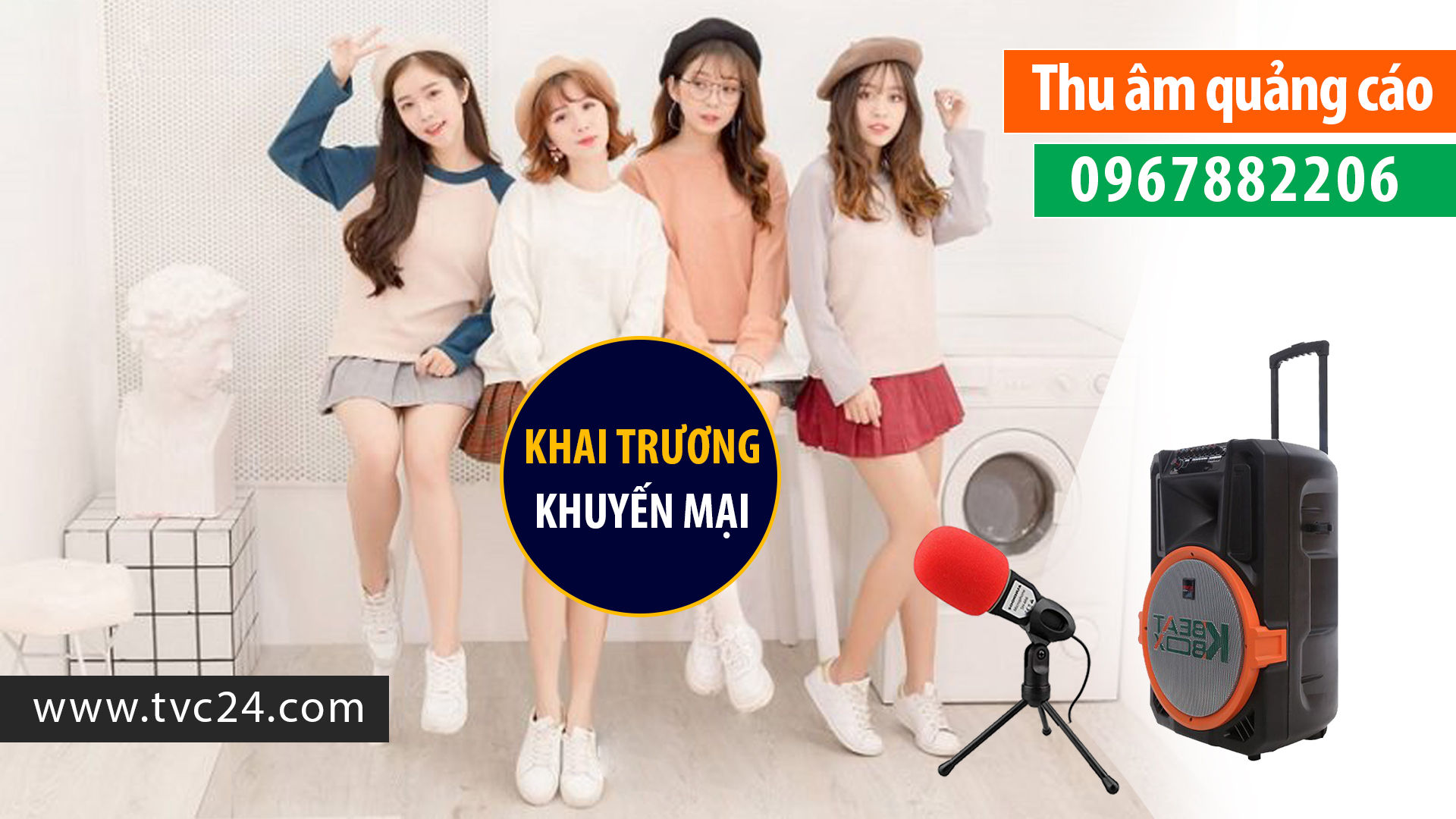 Ghi âm khai trương Thời trang 5s giọng MC nữ miền Bắc Thu âm quảng cáo siêu thị cửa hàng