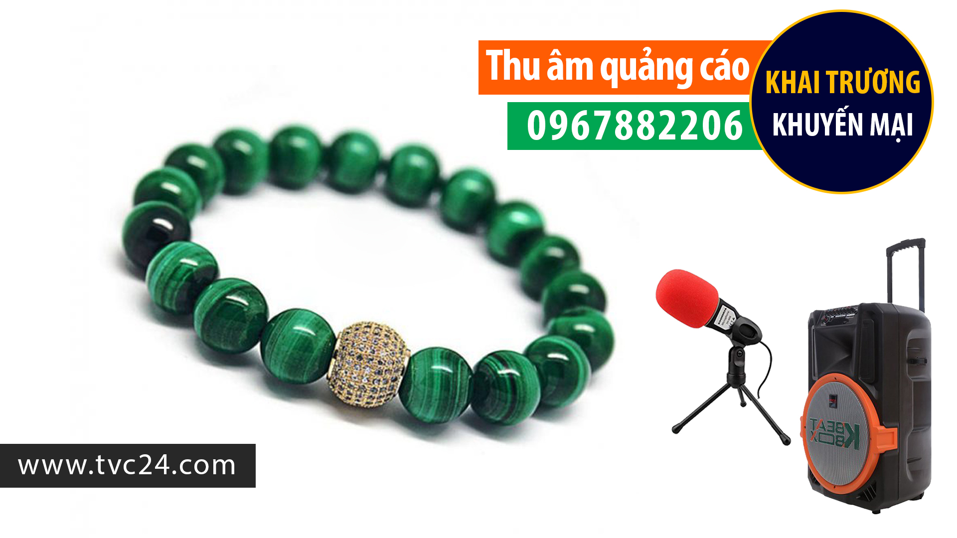 Thu âm khai trương Showroom đá quý MADA Ghi âm quảng cáo giọng MC Nam miền Bắc