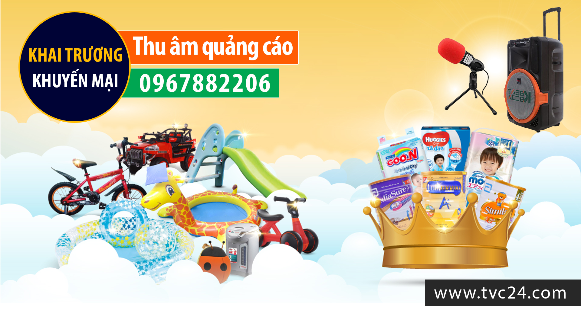 Ghi âm quảng cáo shop bỉm sữa Sơn Ninh Mark