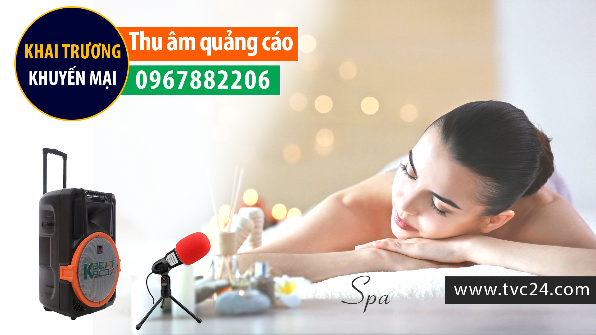 Thu âm quảng cáo Spa Ngọc Lan - Ghi âm khai trương khuyến mại đọc lời bình video TVC