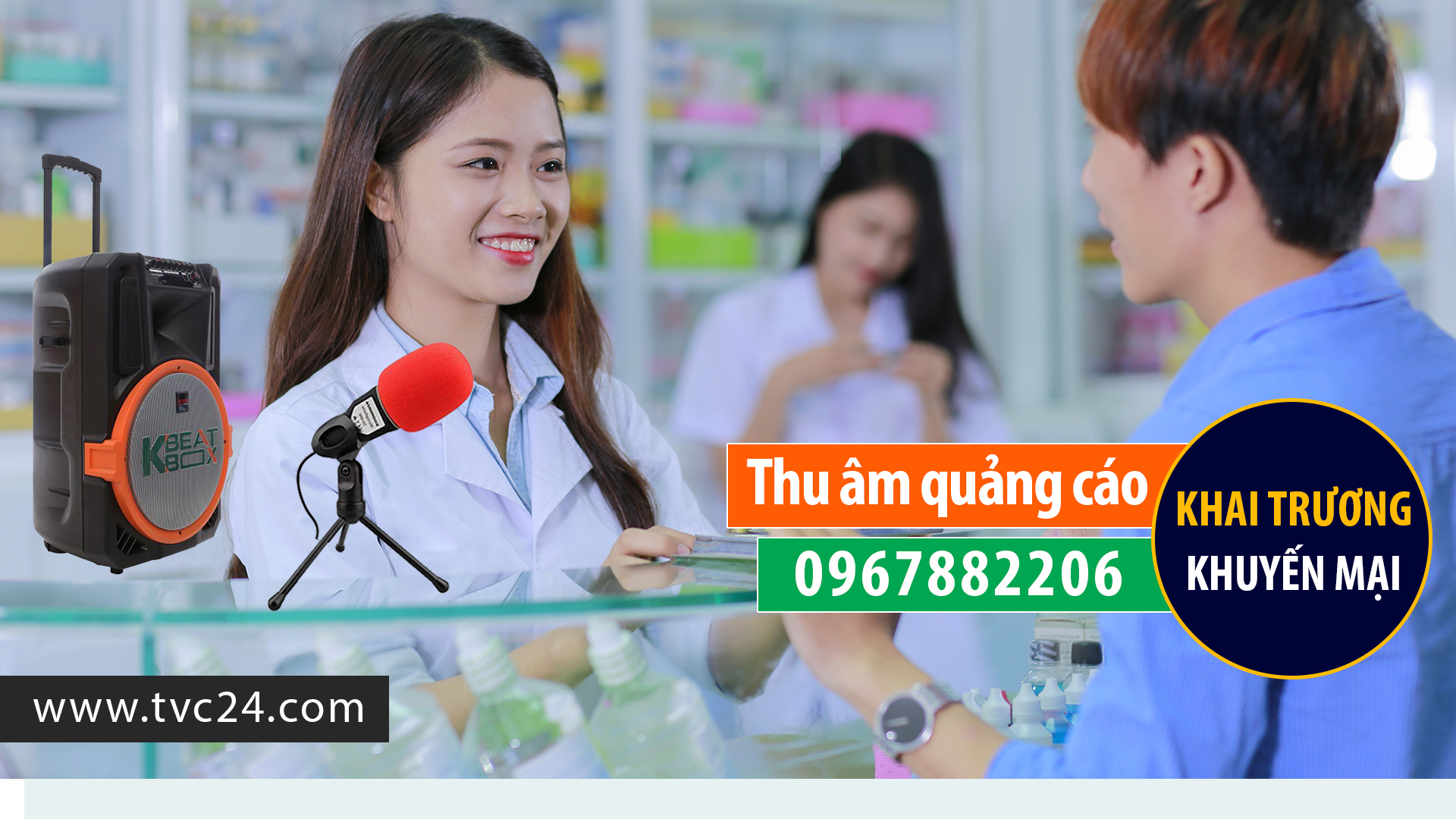 Thu âm khai trương quầy thuốc Ánh Chí