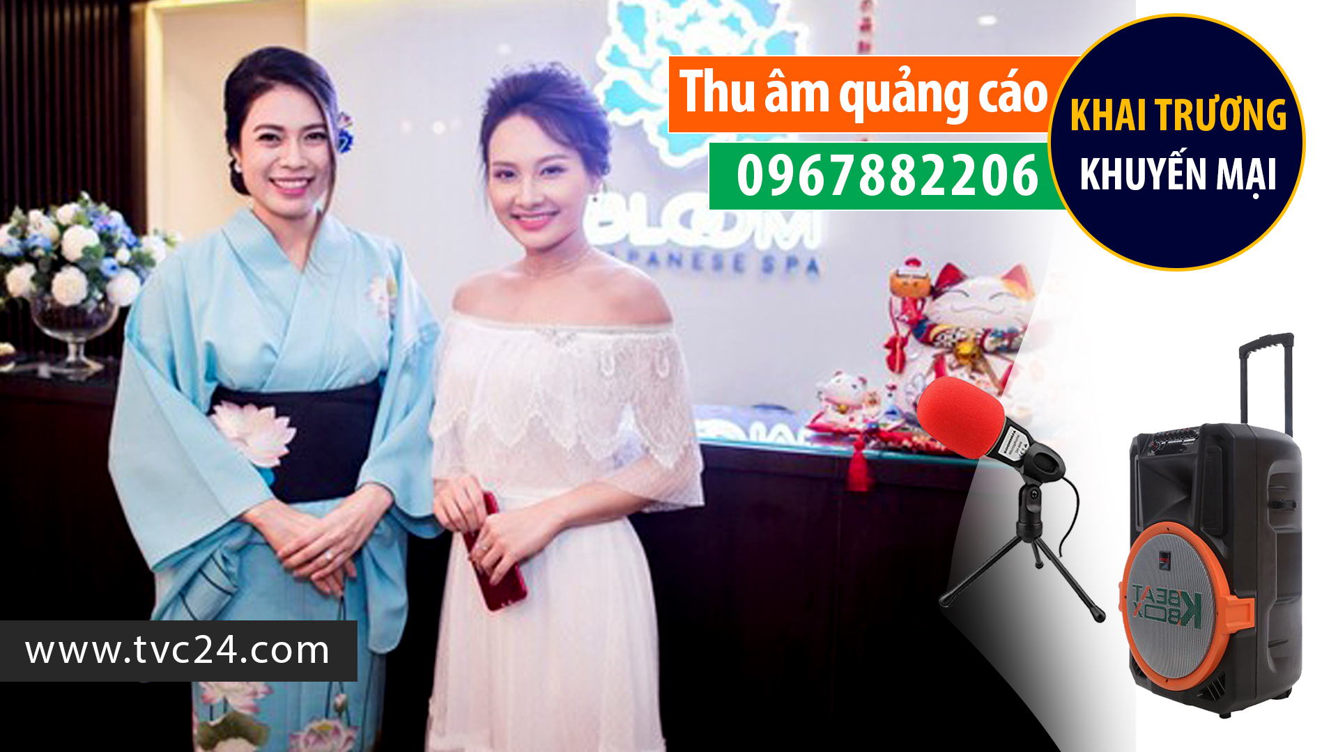 Ghi âm quảng cáo VOV giao thông khai trương Bloom Spa lồng tiếng MC nữ miền Bắc