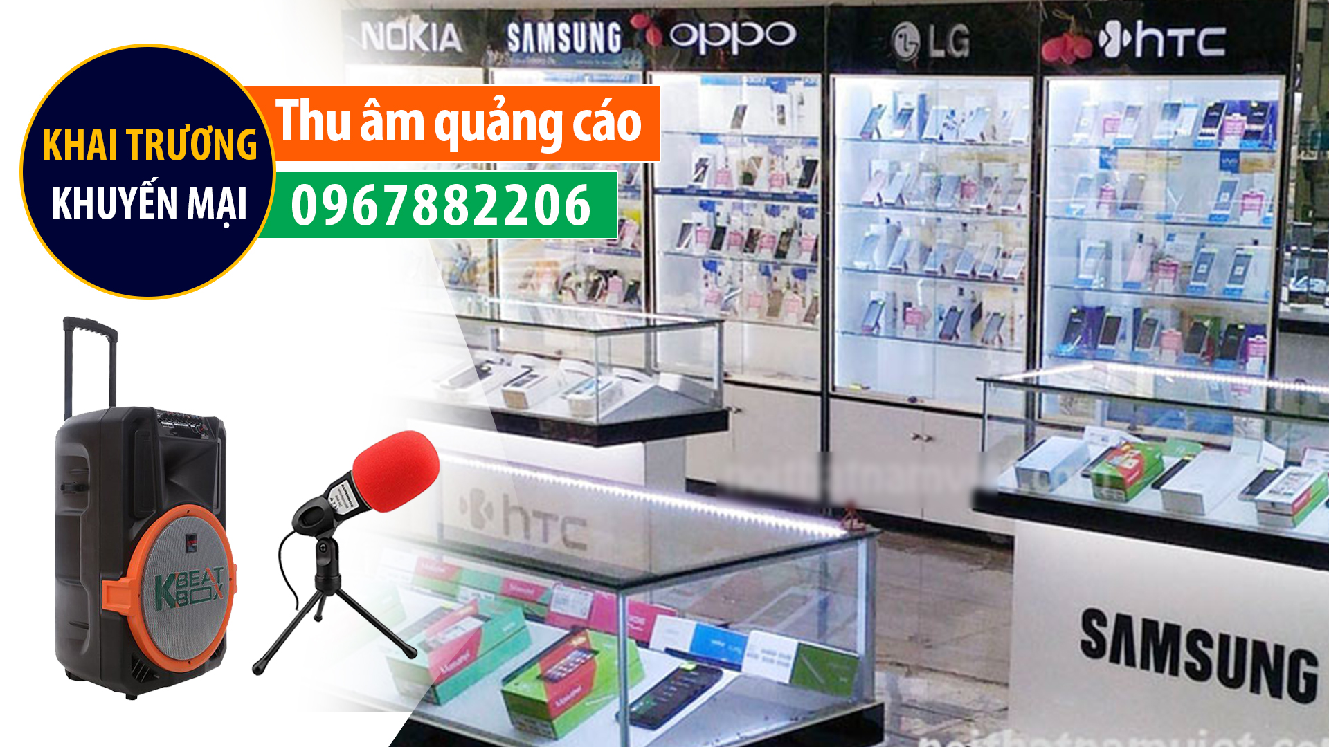 Ghi âm quảng cáo khai trương thế giới di động Duy Khánh giọng đọc MC nữ