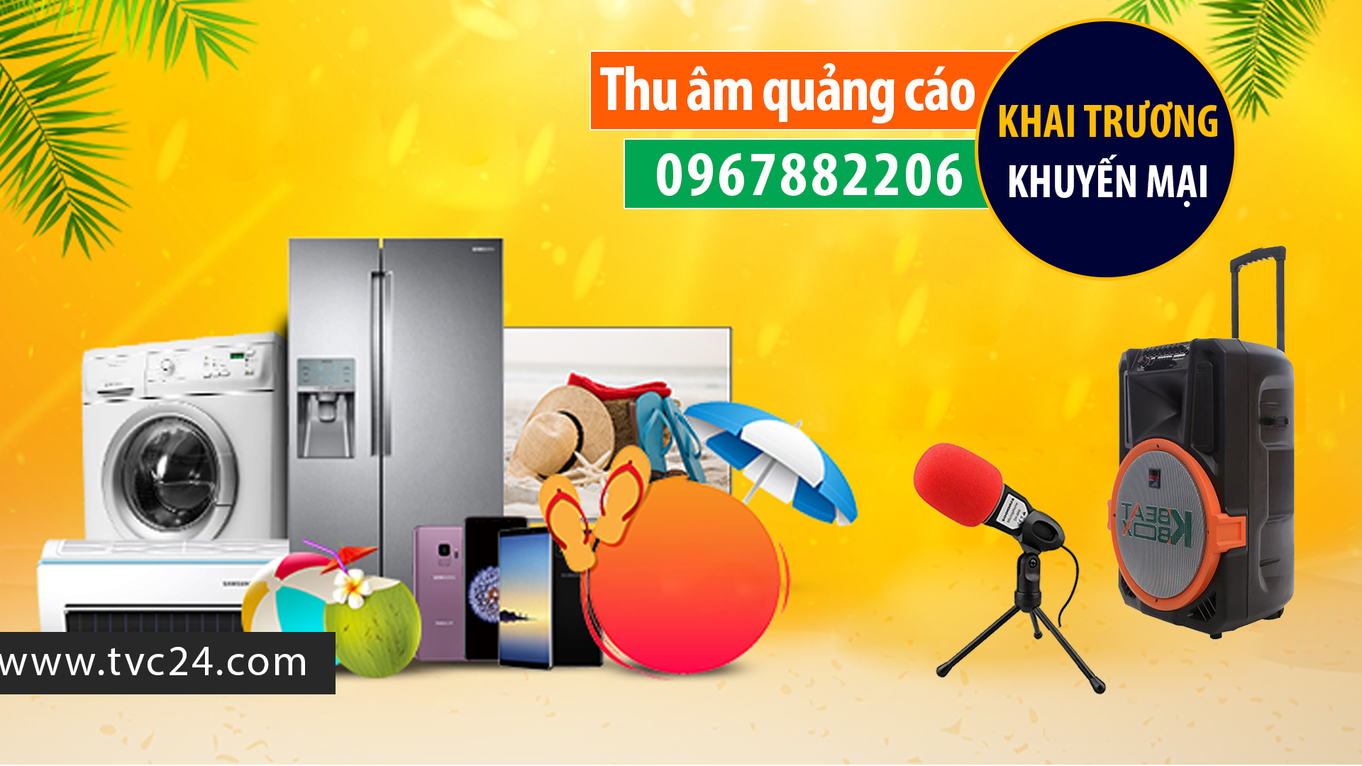 Thu âm khai trương trung tâm điện máy Tú Luyến giọng MC nữ đài VTV