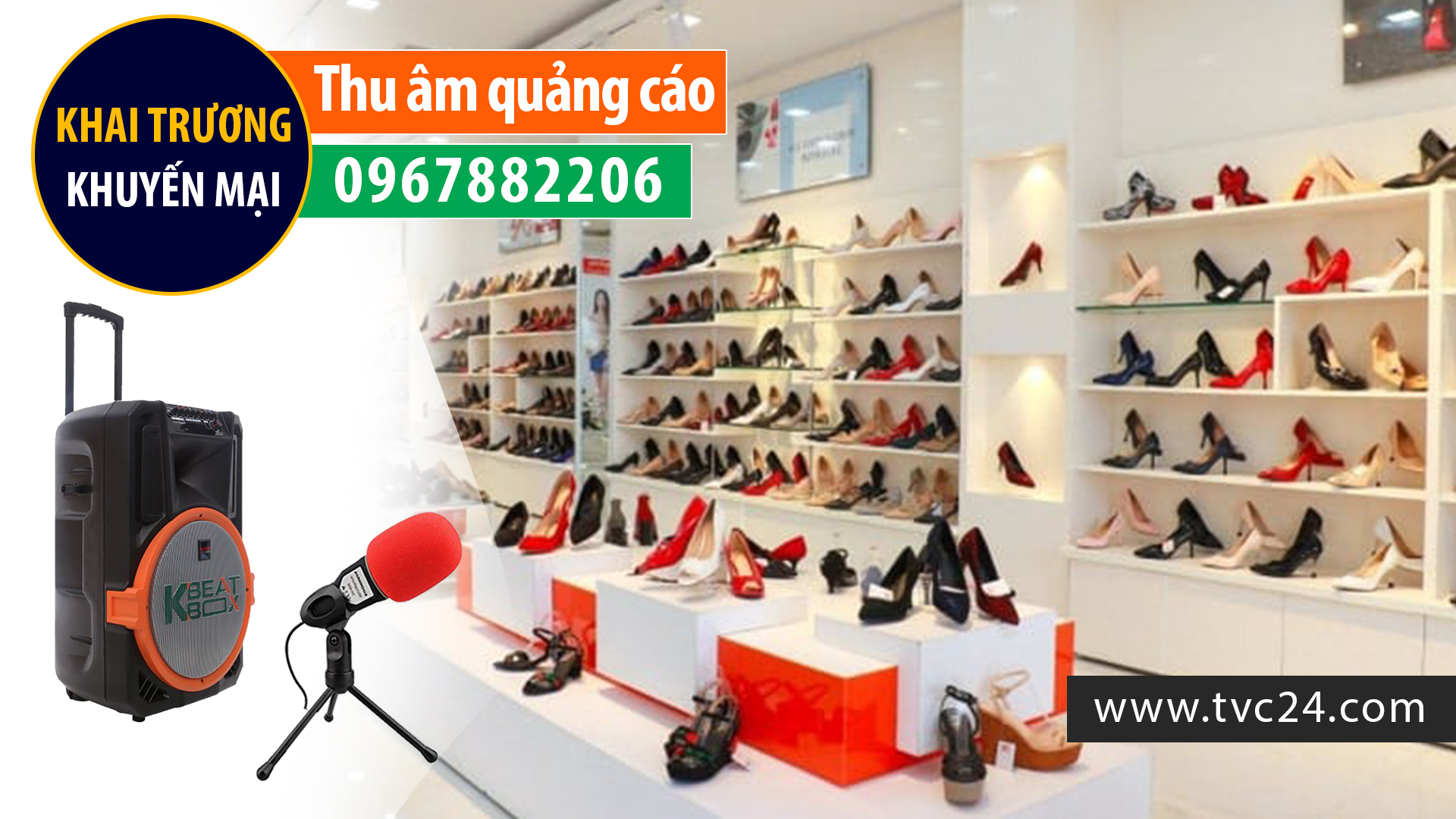 Ghi âm quảng cáo bán hàng giầy dép quần ao phat loa rao vặt