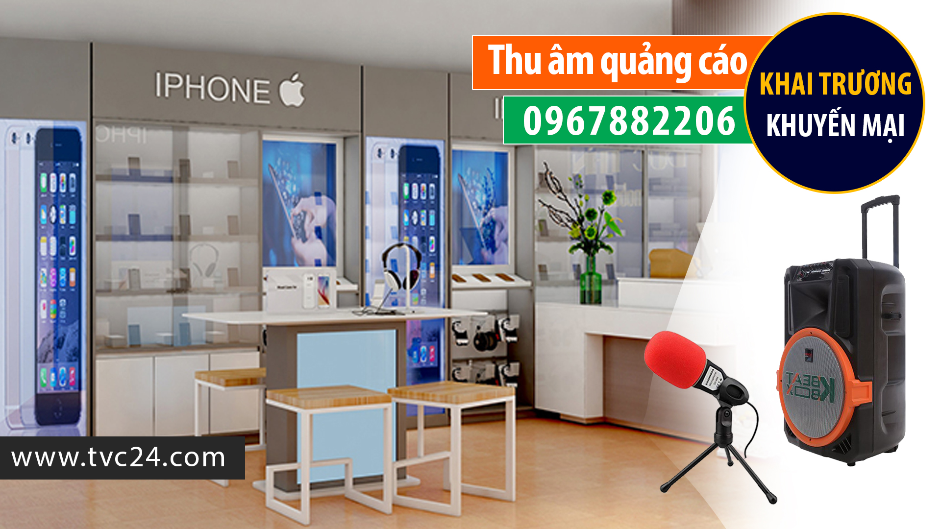 Thu âm khai trương cửa hàng điện thoại Iphone VT mobile