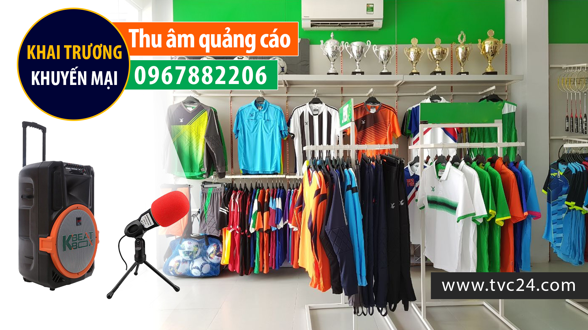 Thu âm khai trương Shop quần áo thể thao Hương Giang