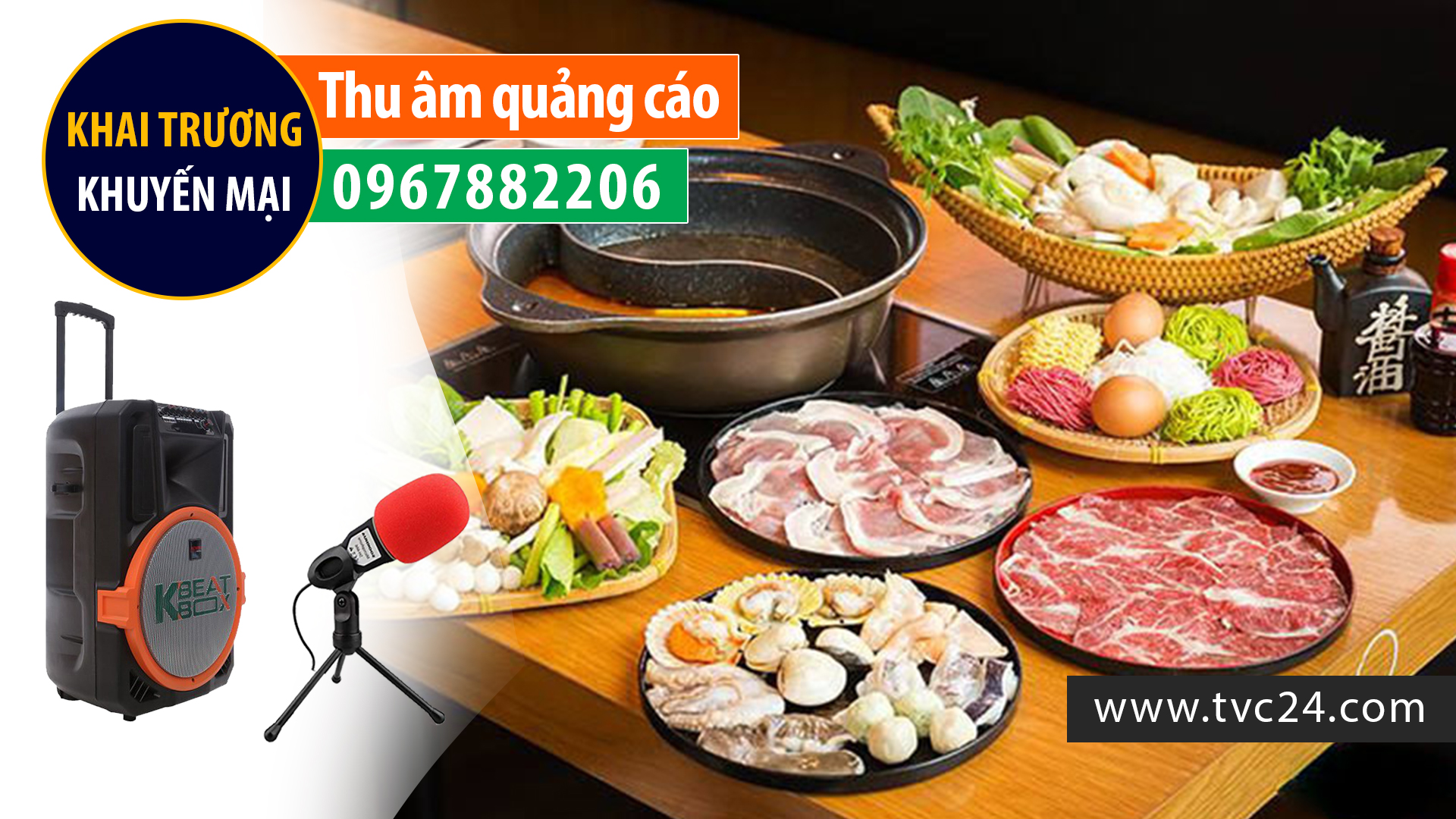 Ghi âm quảng cáo Quán ăn Hoa Mai Viên giọng MC nữ miền Bắc đài VTV