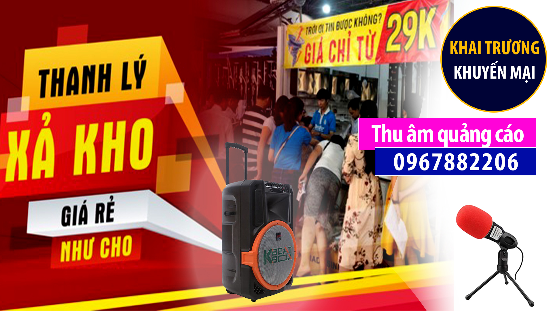 Thu âm xả kho quần áo hè thu âm ghi âm phát loa bán hàng