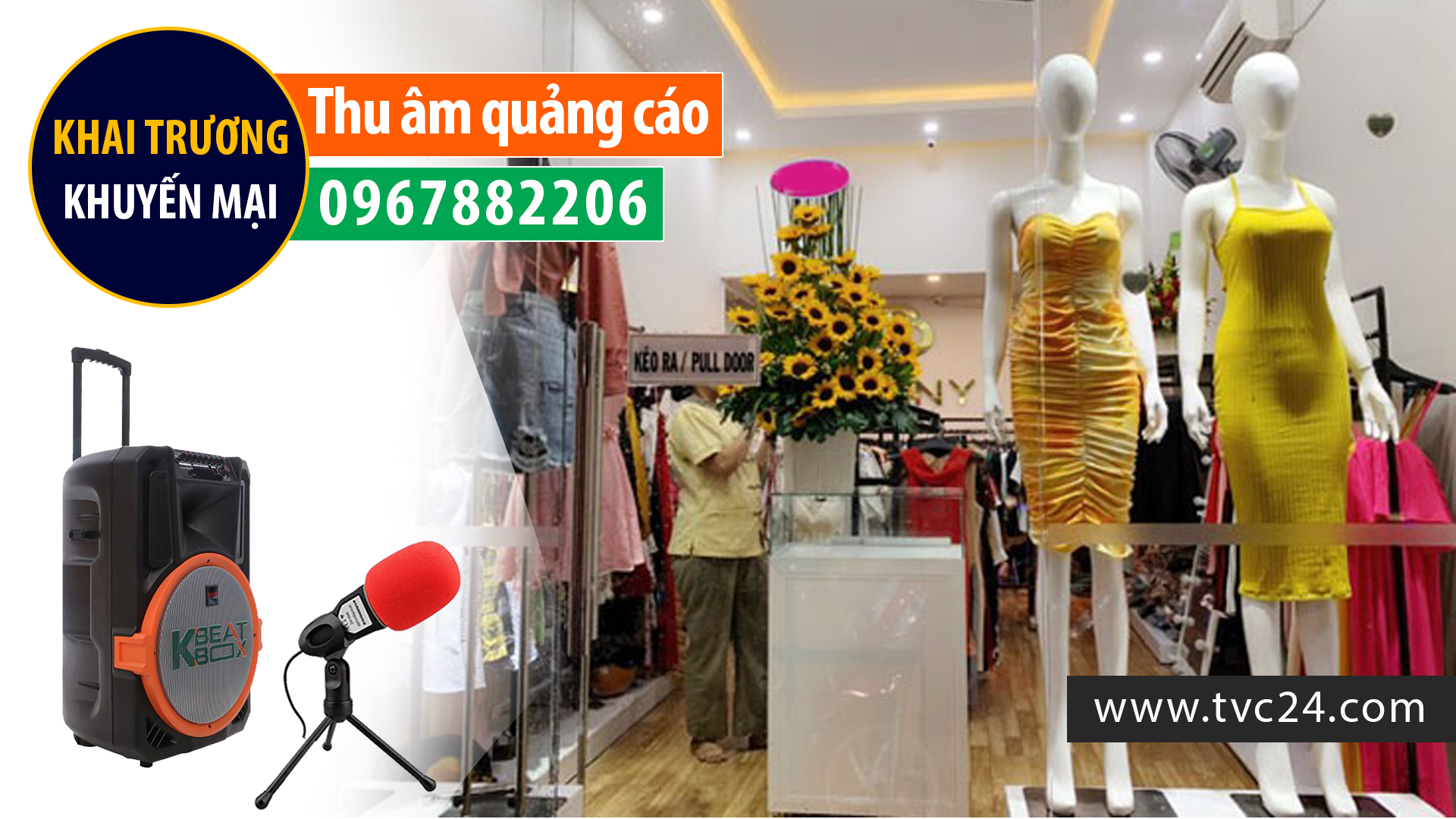 Thu âm khai trương cửa hàng thời trang Thảo Xinh giọng MC nữ đài VTV
