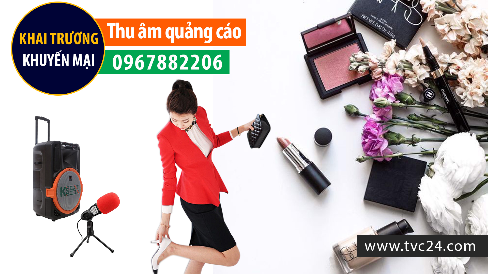 Thu âm quảng cáo khuyến mại shop Fashion Đức Thịnh giọng MC nữ đài VTV