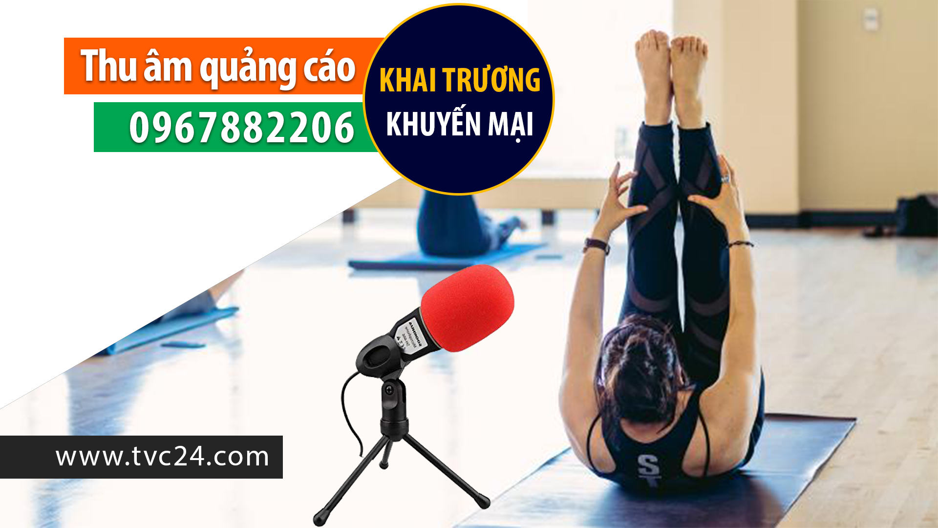 Thu âm, ghi âm quảng cáo khai trương khuyến mại 4T fitness & yoga center