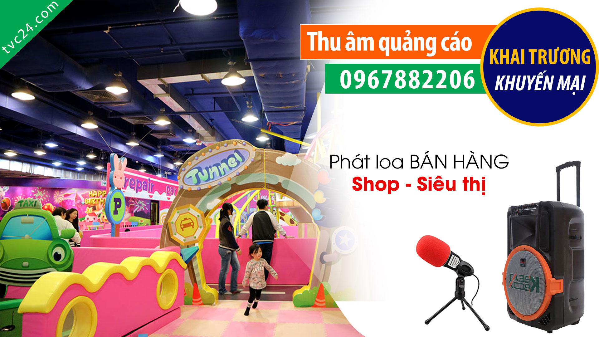 Thu âm khai trương nhà sách siêu thị Bình Định MC đọc quảng cáo