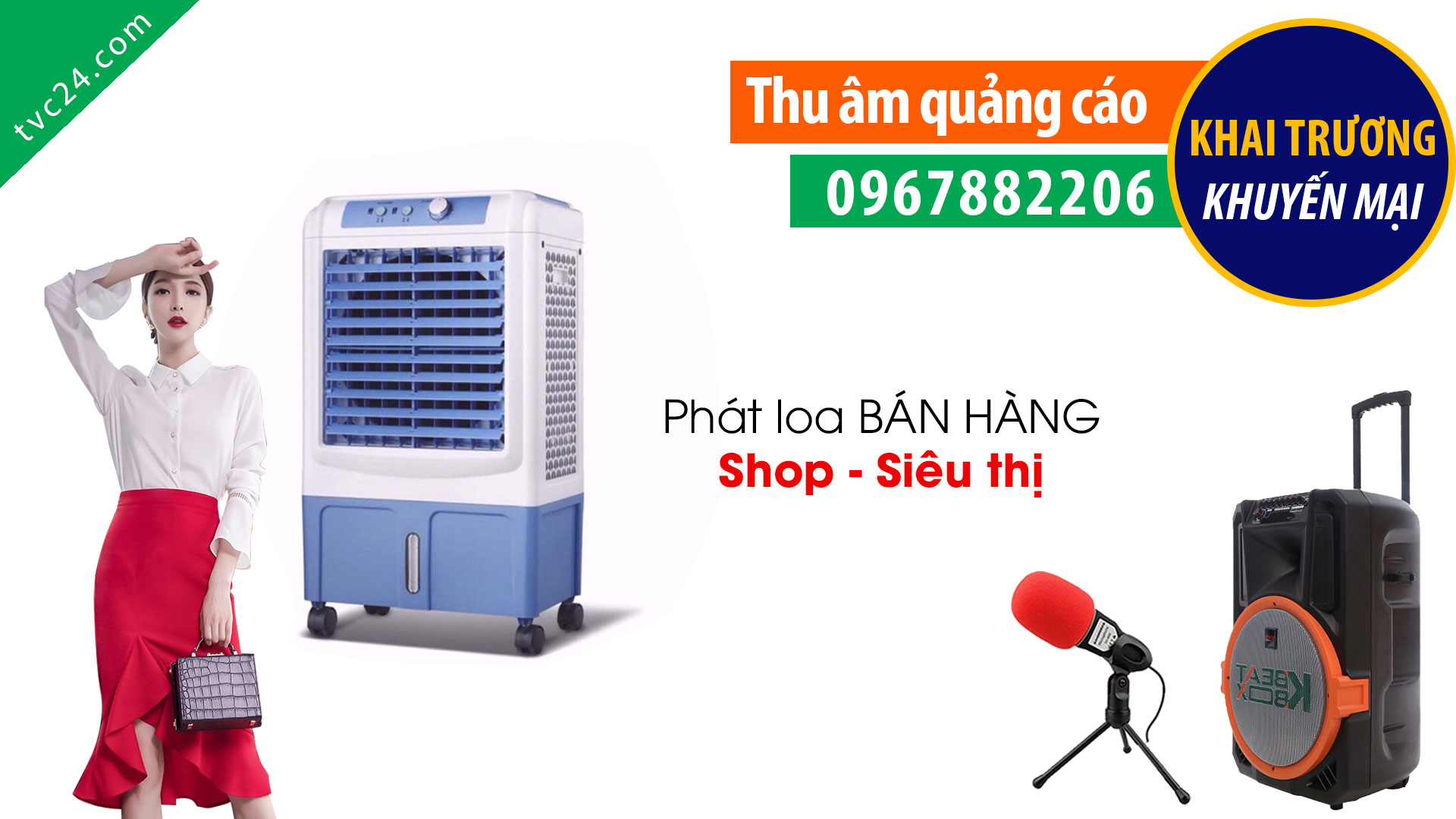 Thu âm khai trương trung tâm điện máy Mạnh Nga MC đọc phát loa
