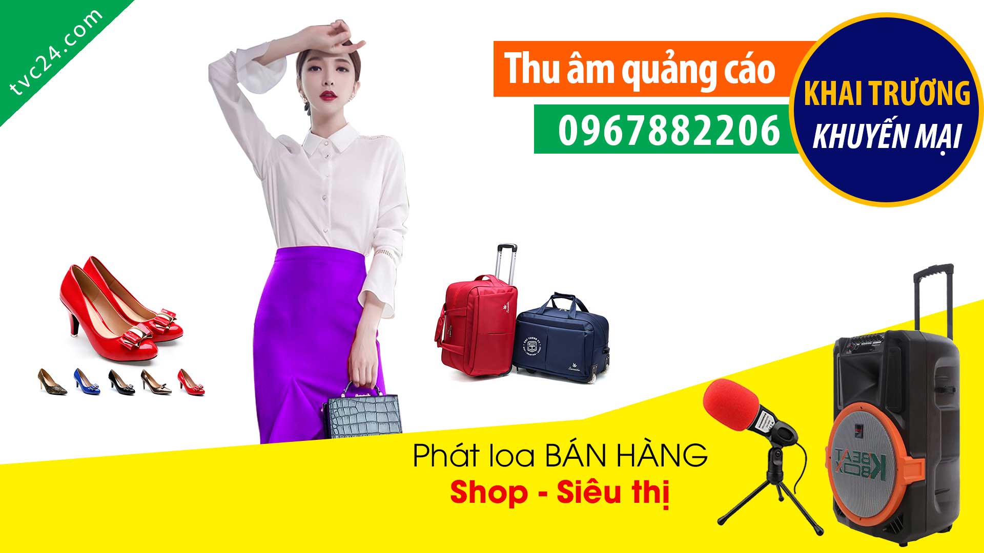 Thu âm quảng cáo thời trang phụ kiện Xiao Haha Hưng Yên MC đọc phát loa