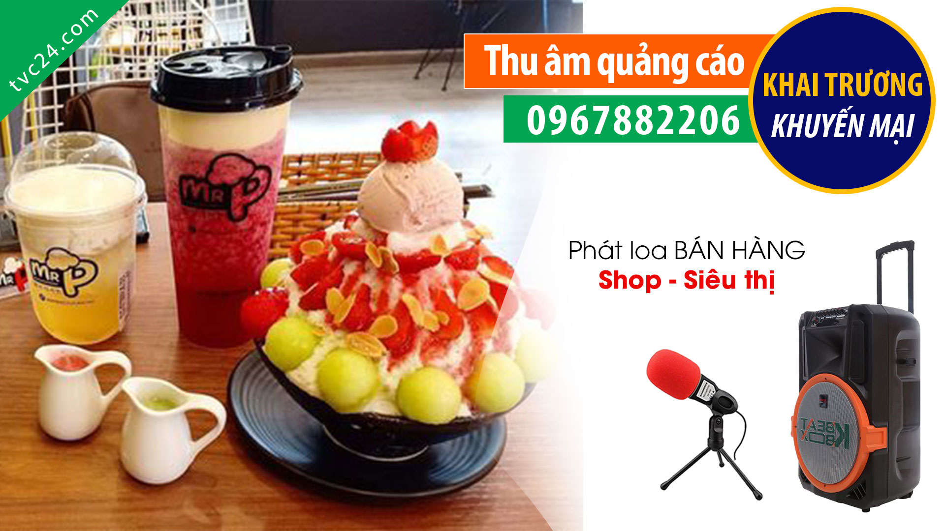 Thu âm quảng cáo lời bình video MrP Bingsu & Tea MC siêu hot