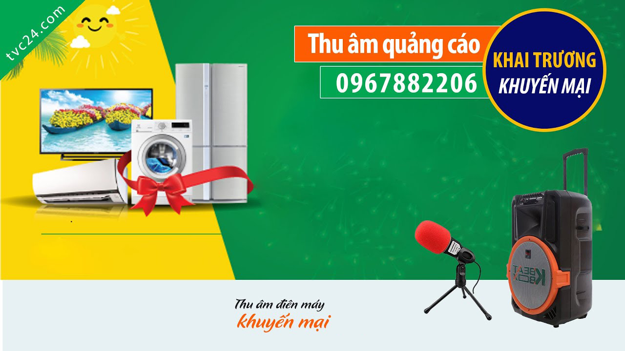 Thu âm khuyến mại sinh nhật showroom Đạt Hường MC đọc phát loa