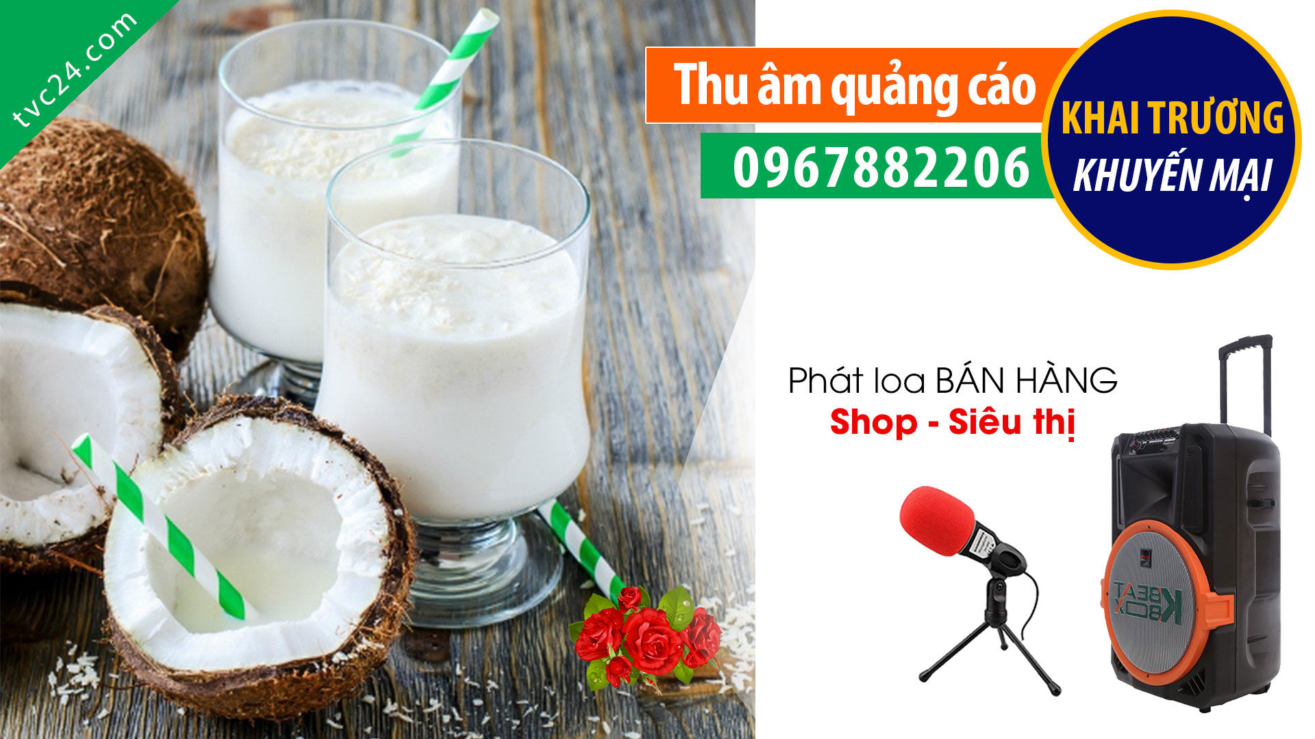 Thu âm quảng cáo khai trương Dừa dầm 36