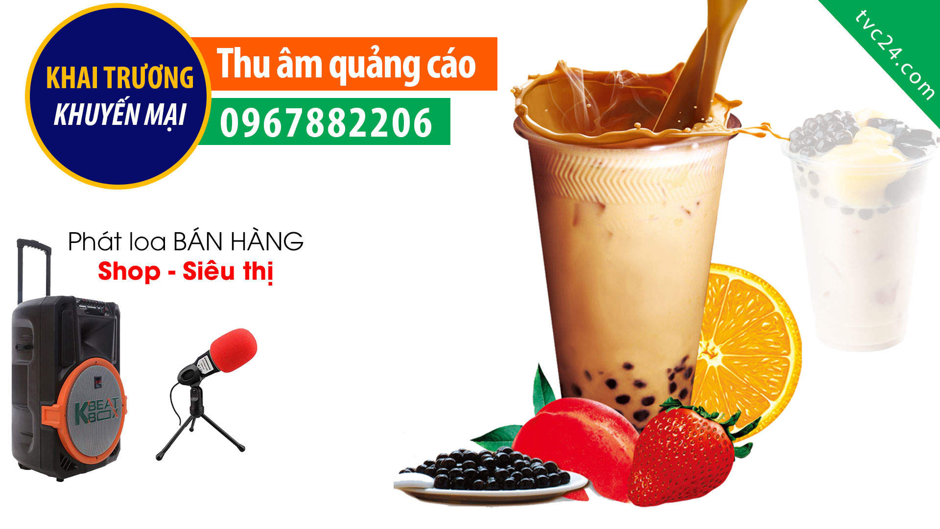Thu âm quảng cáo phát loa KHAI TRƯƠNG Khuyến mại SOULMATE COFFEE & TEA