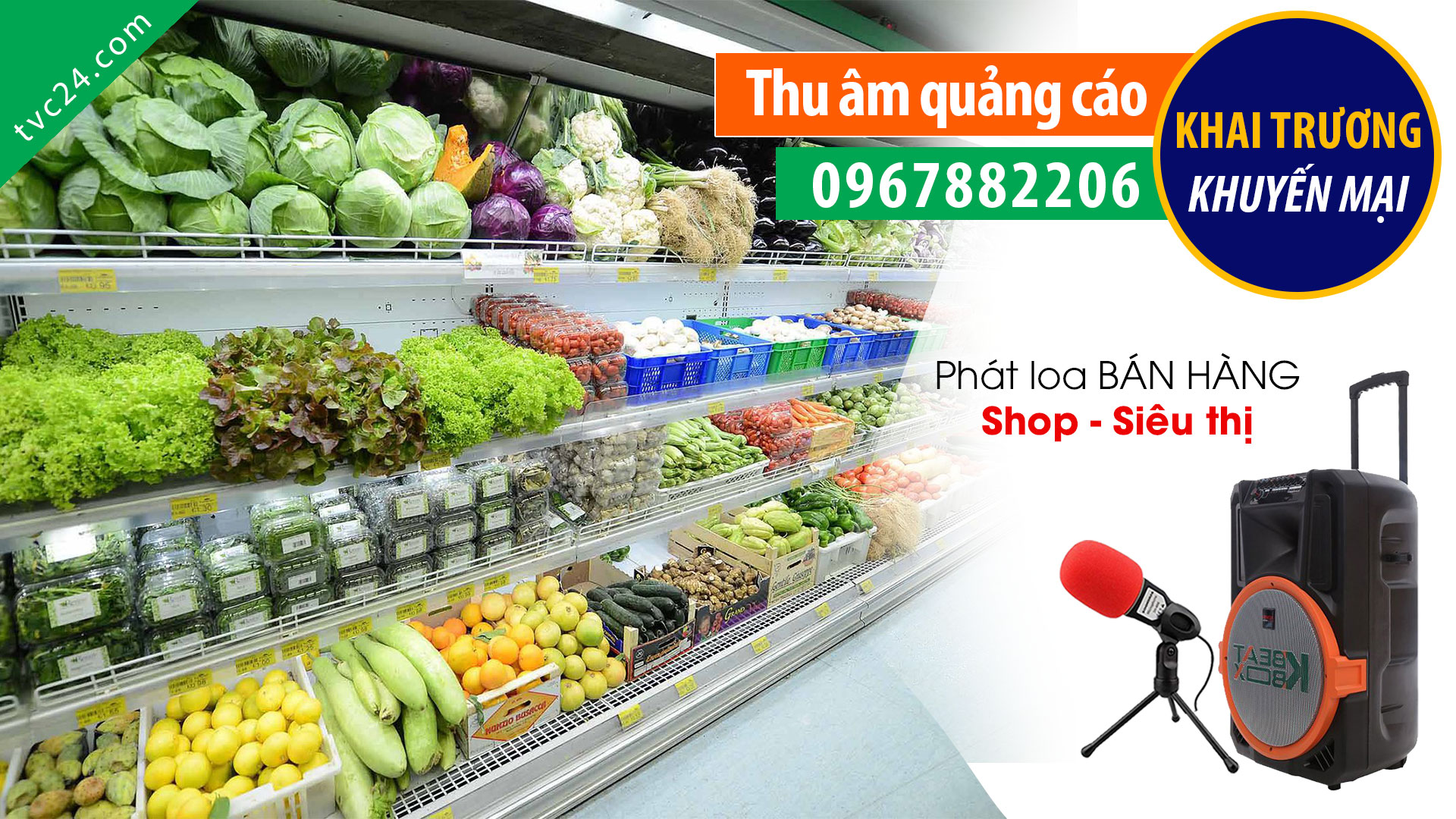 Thu âm QUẢNG CÁO cửa hàng tiện ích Mini Mart PHÁT LOA khuyến mại